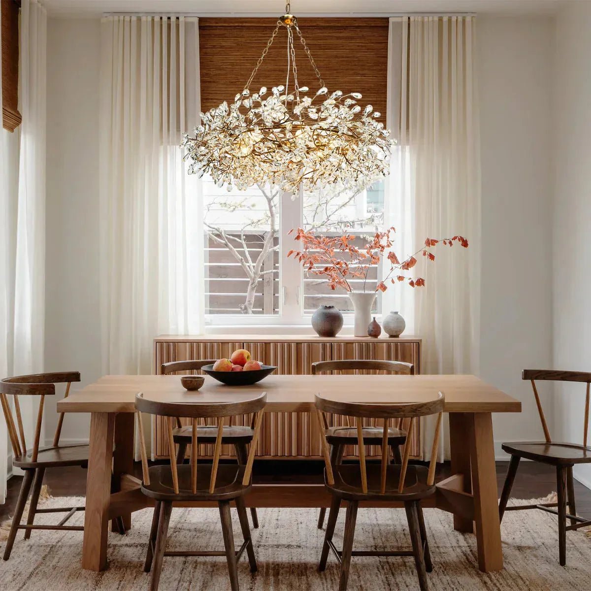 Fiore Crown Crystal Branch Chandelier 39" 48" 60“ - Gold39"Blushlighting