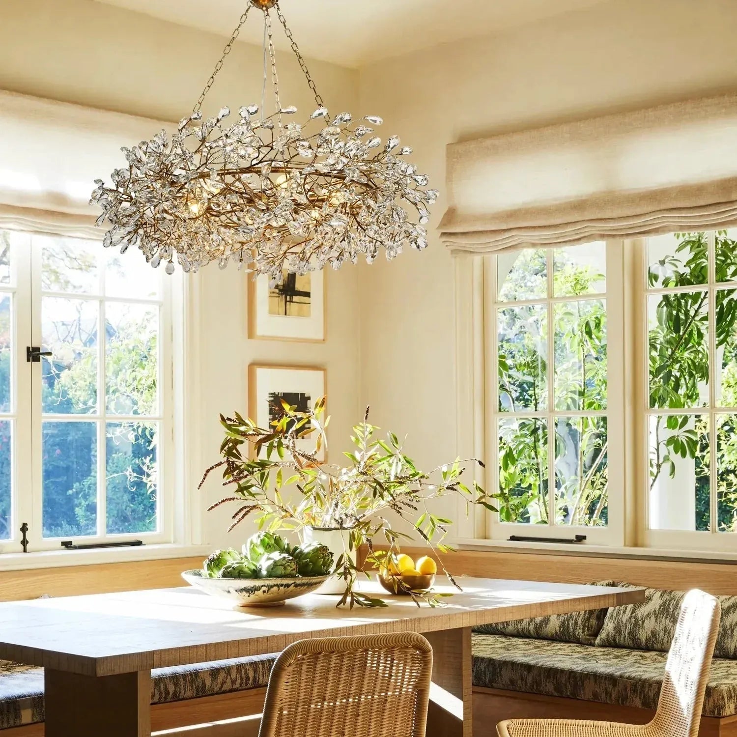 Fiore Crown Crystal Branch Chandelier 39" 48" 60“ - Gold39"Blushlighting