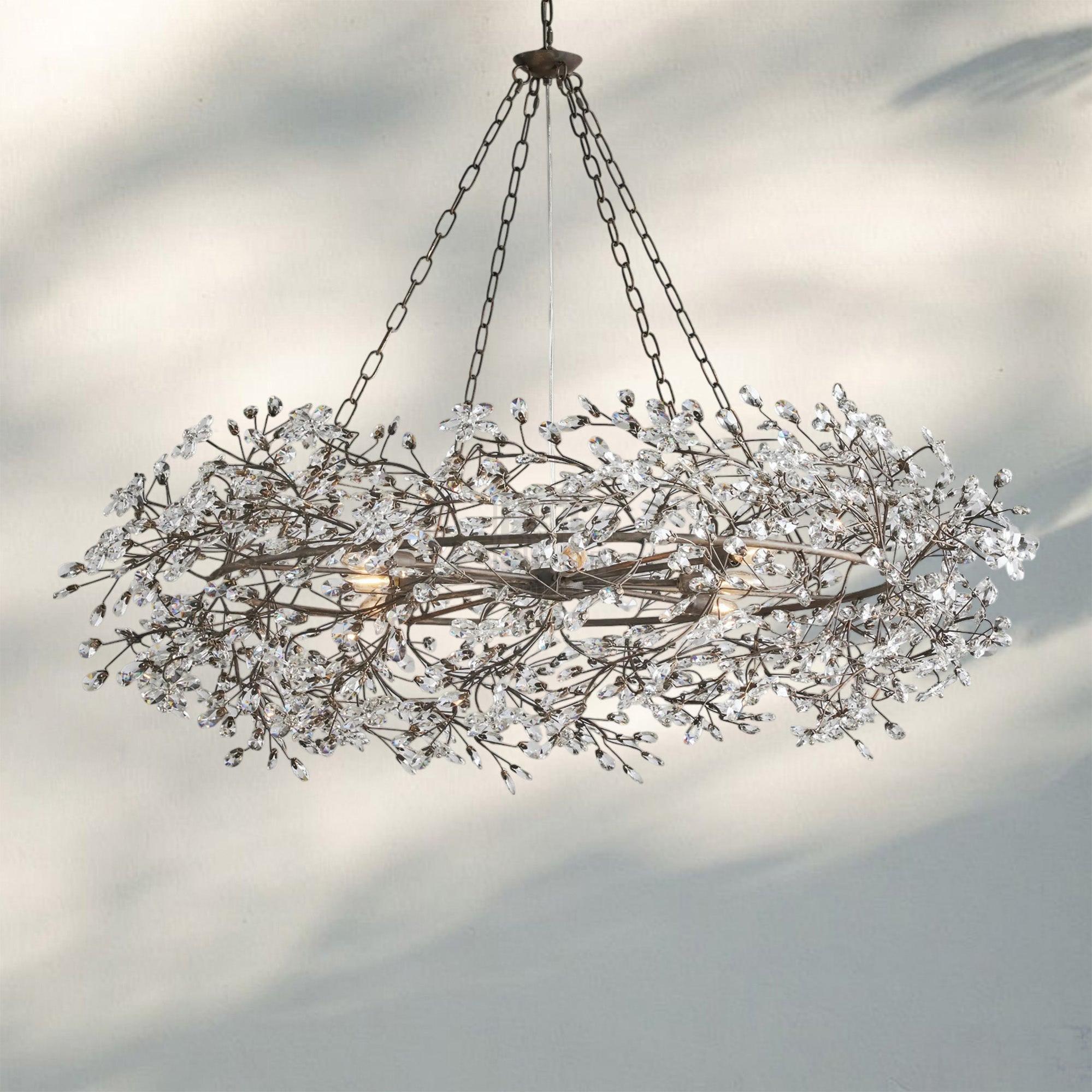 Fiore Crown Crystal Branch Chandelier 39" 48" 60“-