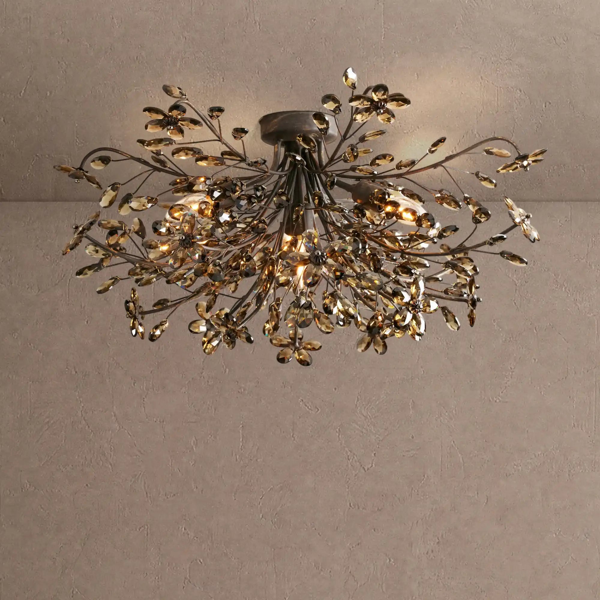 Fiore Flushmount - Black/Smoke18"Blushlighting
