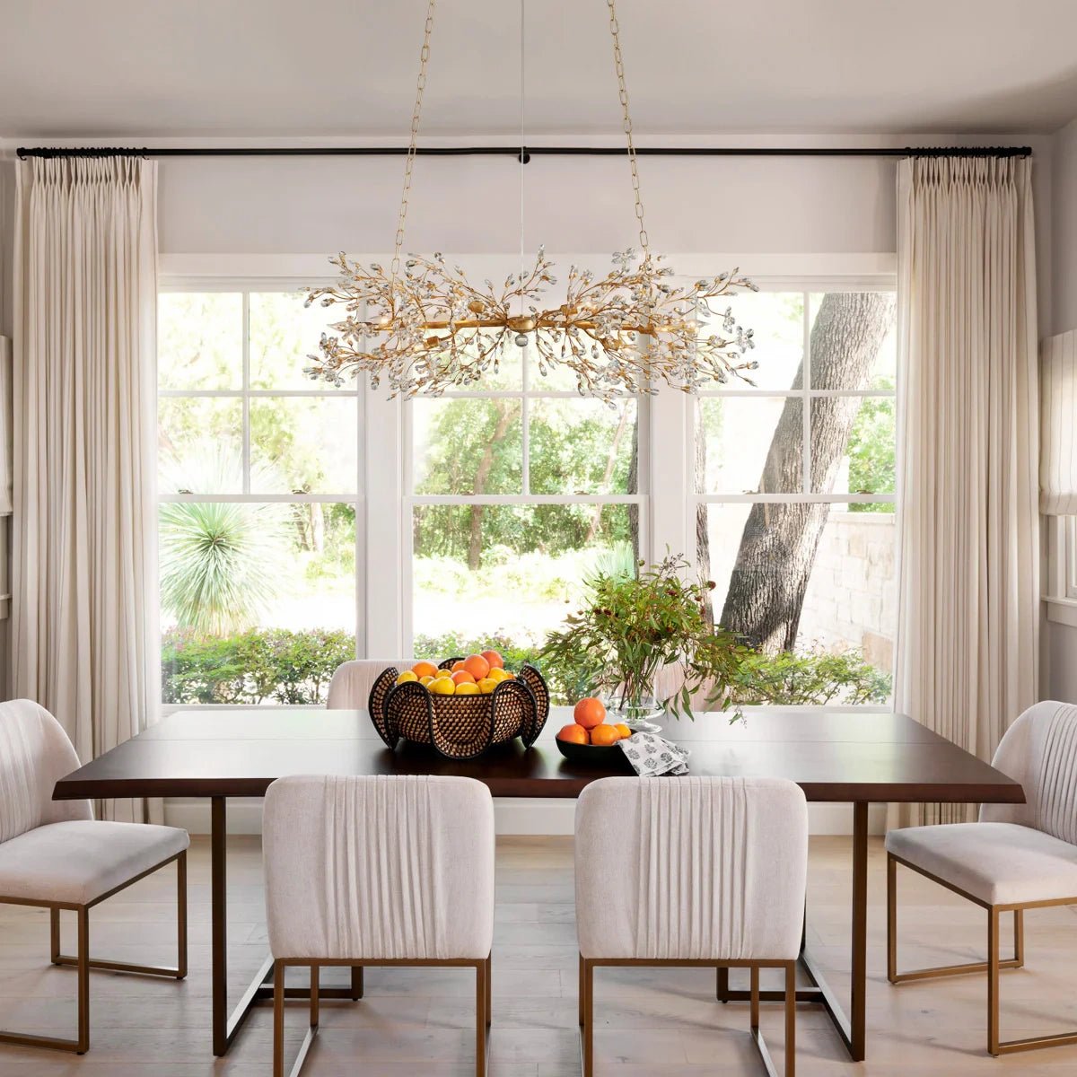 Fiore Linear Chandelier 43" 51" 68"W - Brass/Amber51"Blushlighting