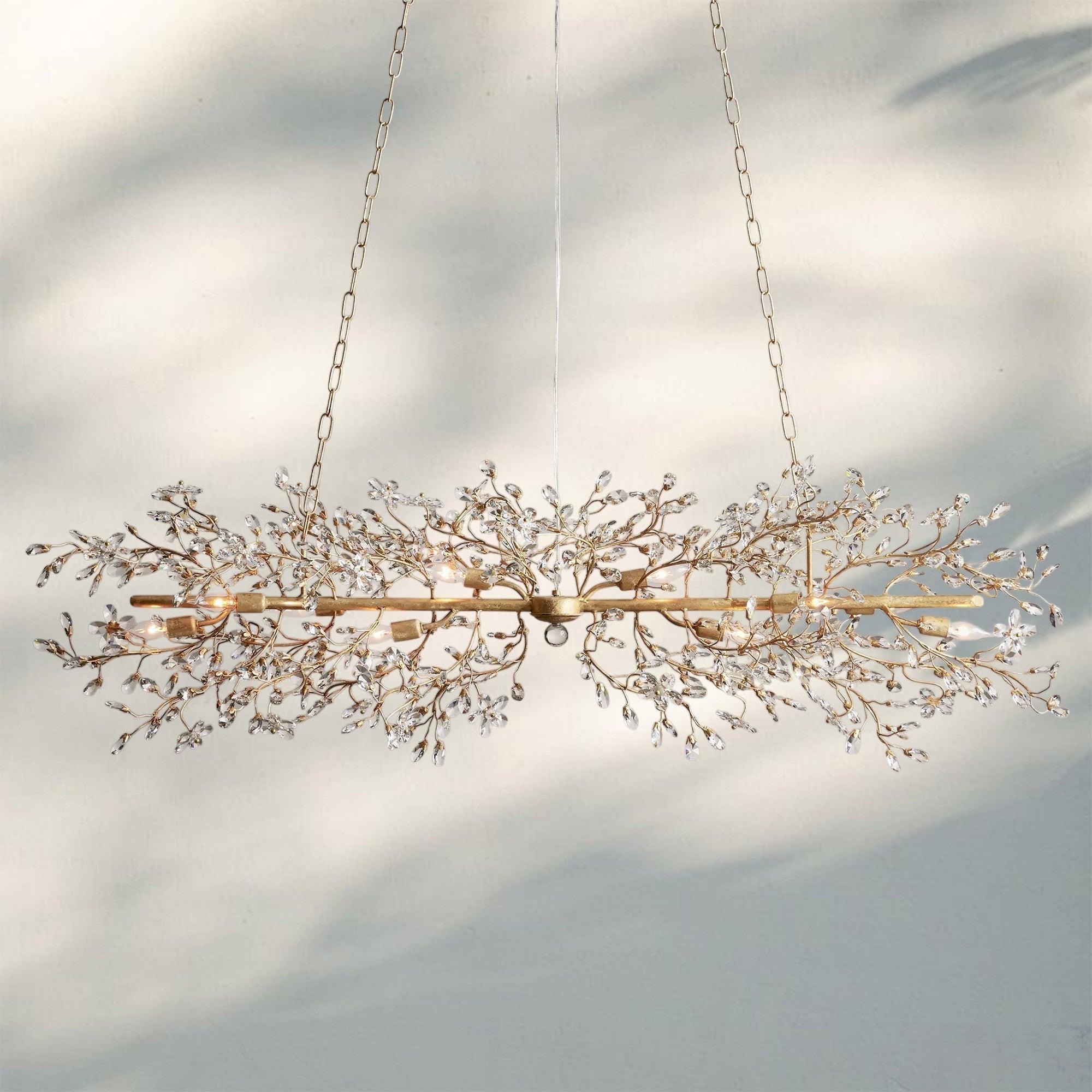 Fiore Linear Chandelier 43" 51" 68"W - Gold43"Blushlighting
