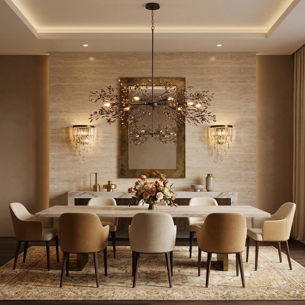 Fiore Linear Chandelier 43" 51" 68"W - Black/Smoke43"Blushlighting