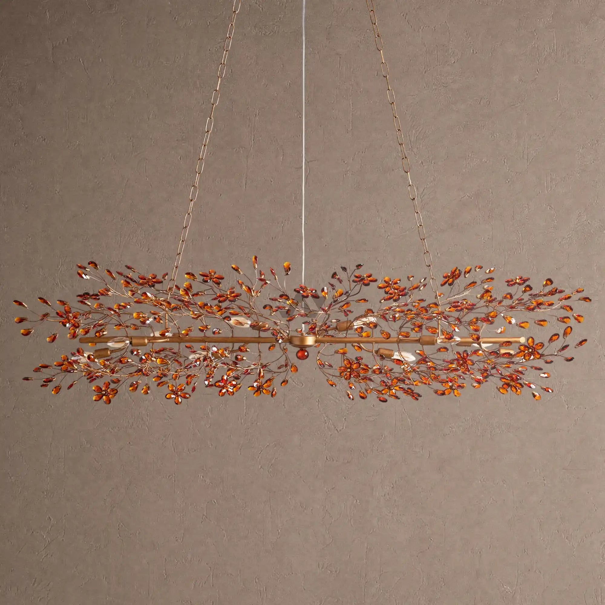 Fiore Linear Chandelier 43" 51" 68"W - Brass/Amber68"Blushlighting