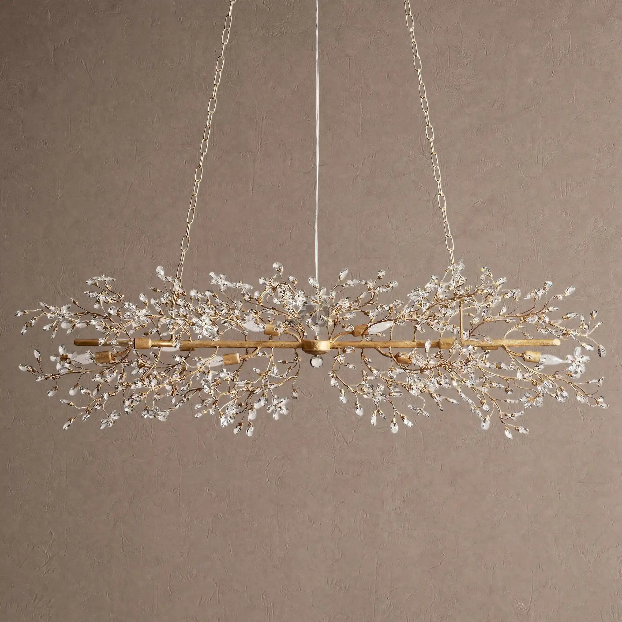 Fiore Linear Chandelier 43" 51" 68"W - Brass/Amber68"Blushlighting