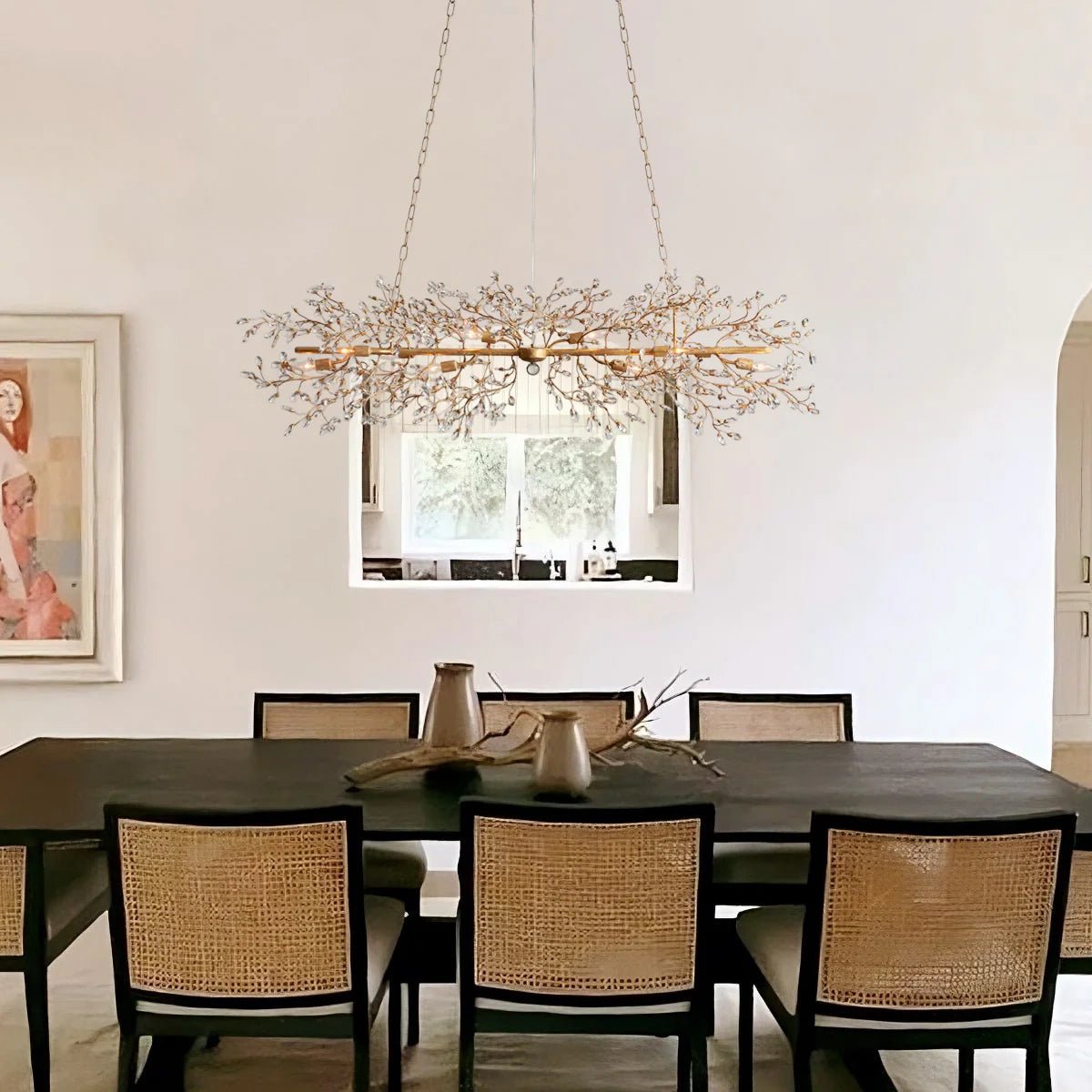 Fiore Linear Chandelier 43" 51" 68"W - Bronze/Smoke43"Blushlighting