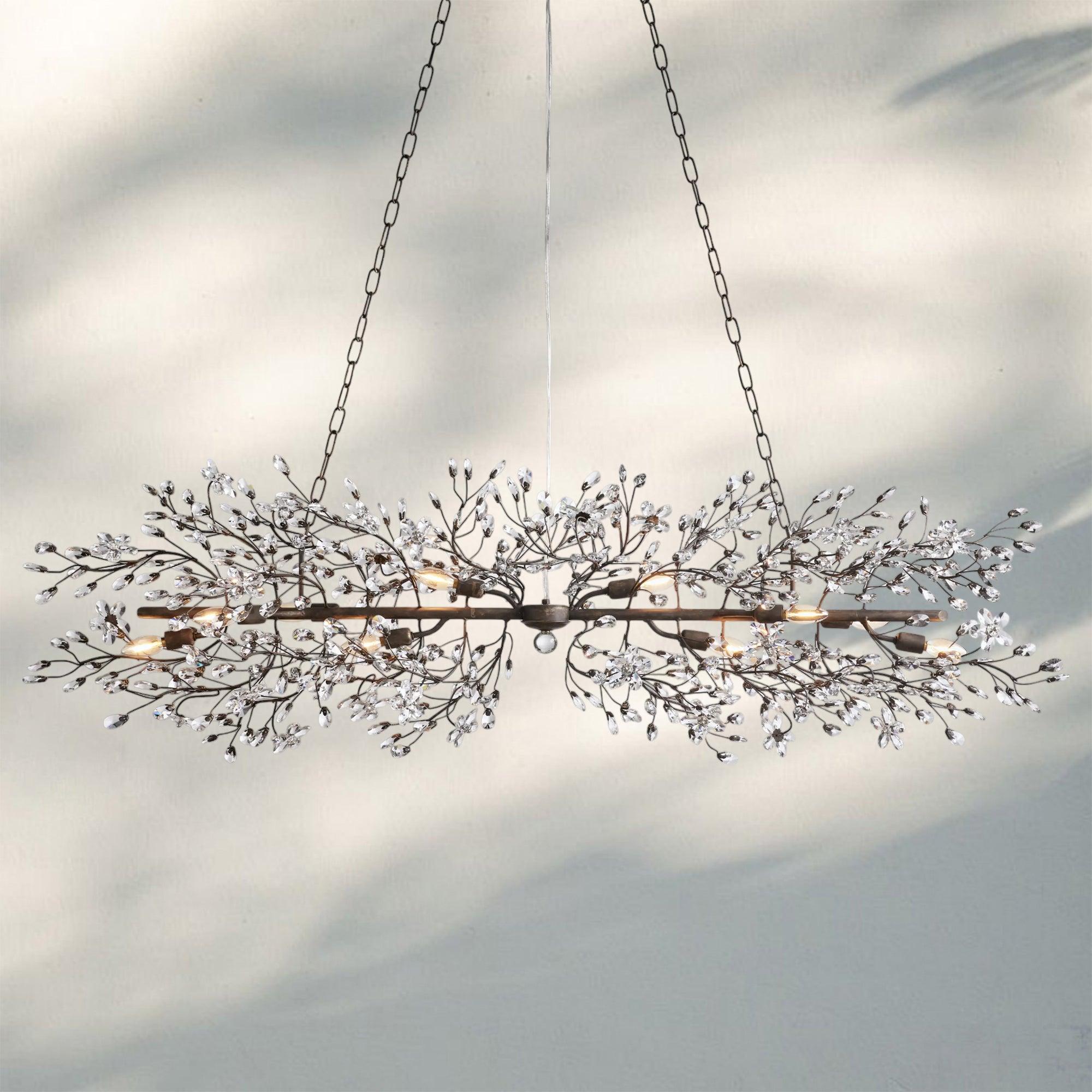 Fiore Linear Chandelier 43" 51" 68"W - Silver68"Blushlighting