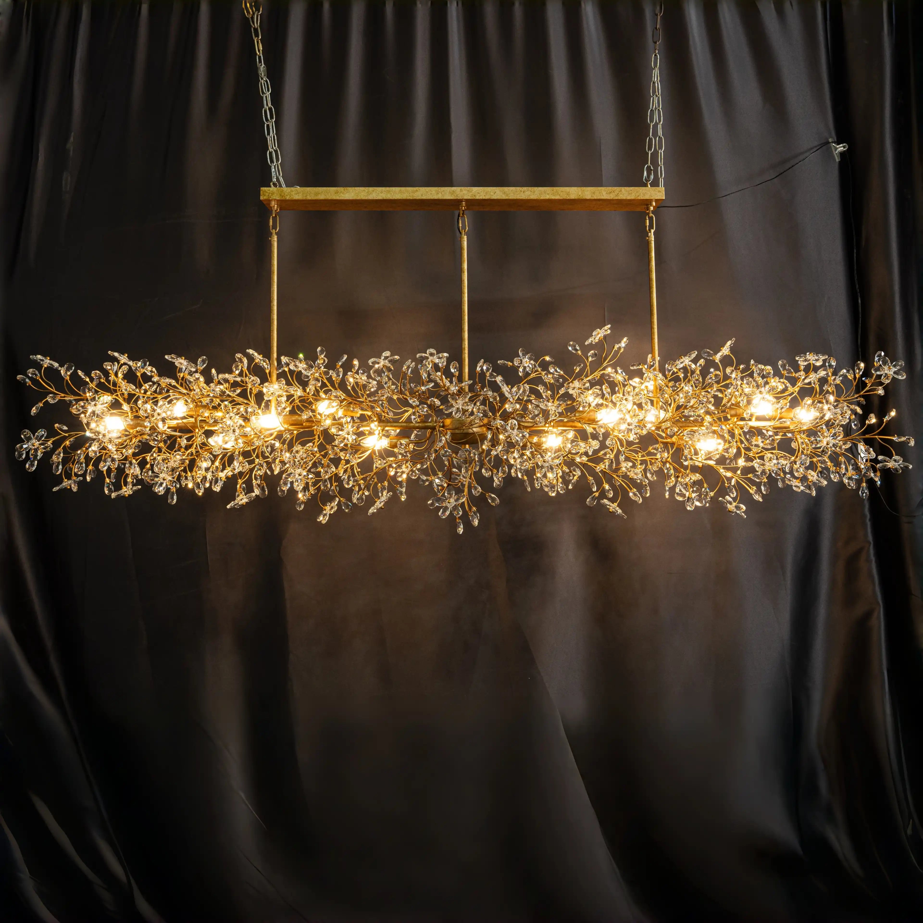 Fiore Linear Chandelier 43" 51" 68"W - Silver68"Blushlighting