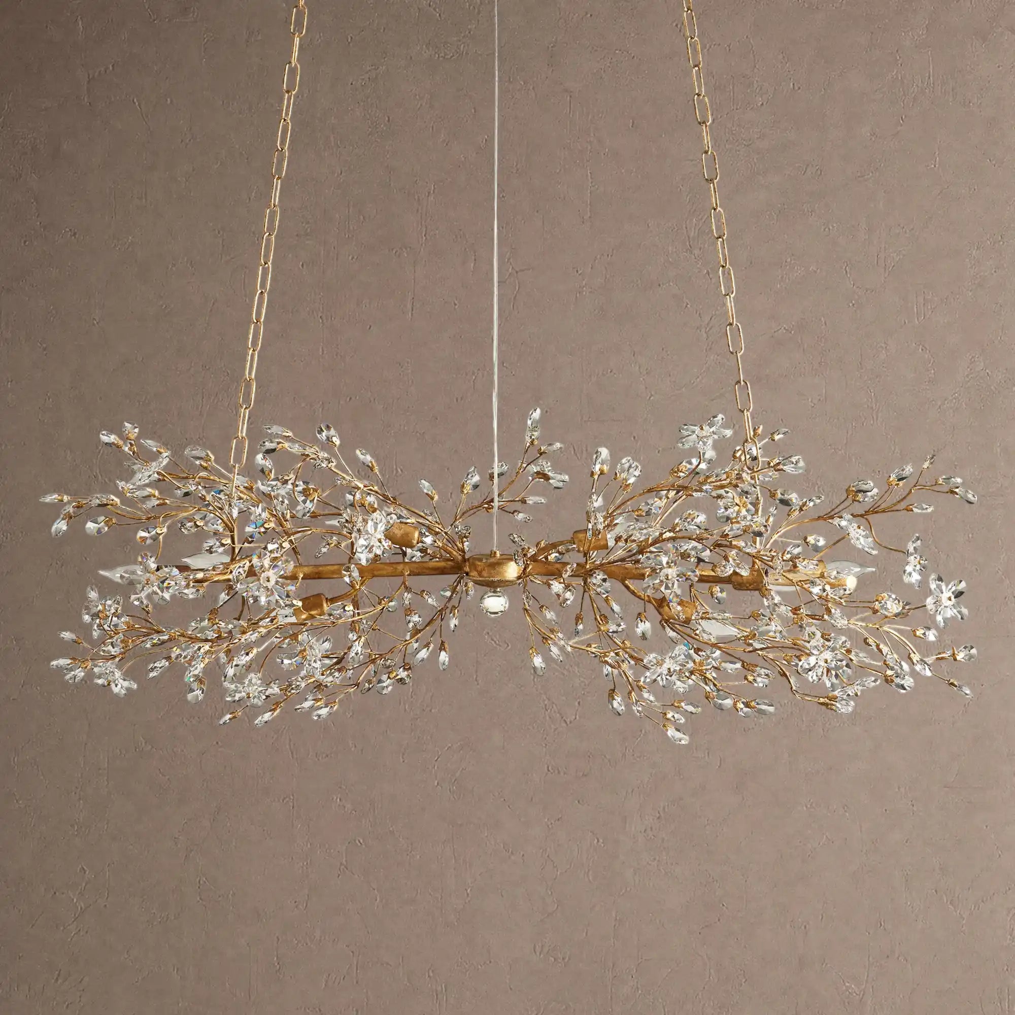 Fiore Linear Chandelier 43" 51" 68"W - Gold43"Blushlighting