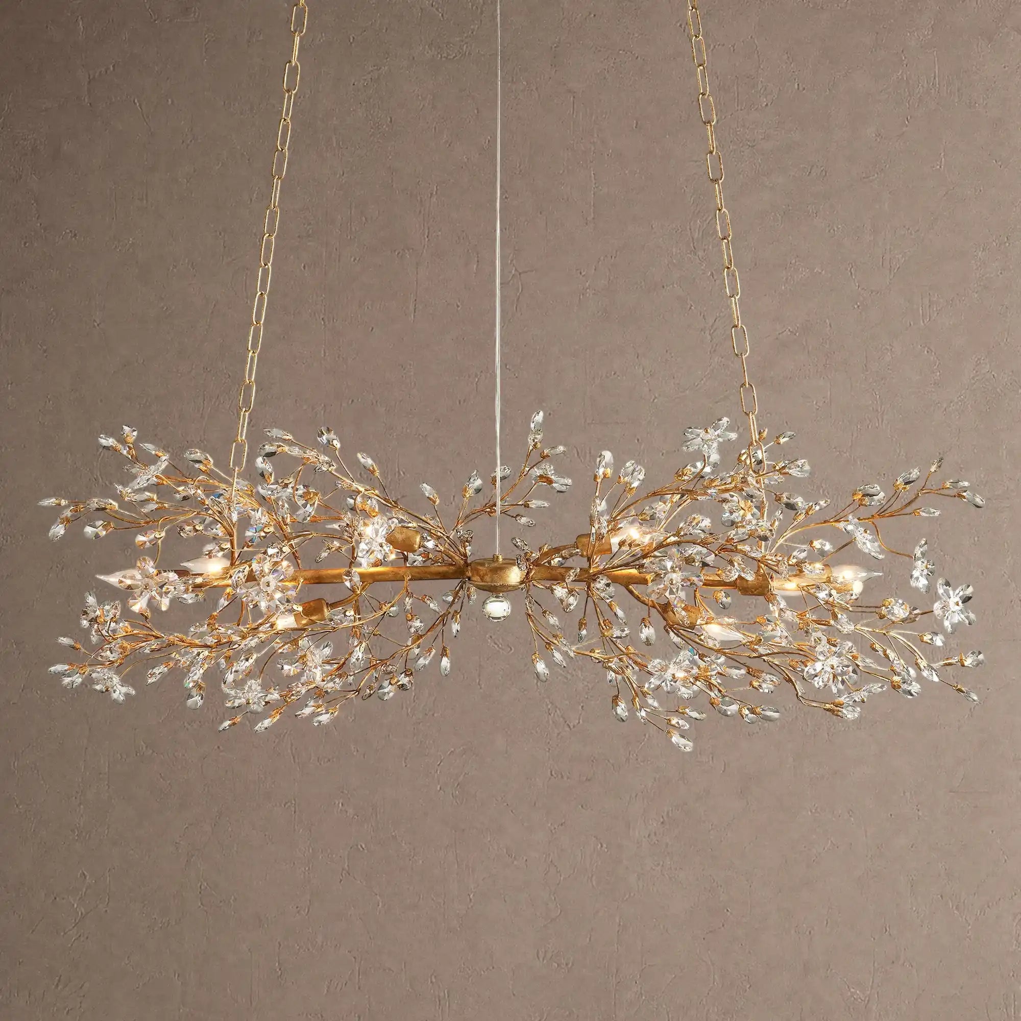 Fiore Linear Chandelier 43" 51" 68"W - Gold43"Blushlighting