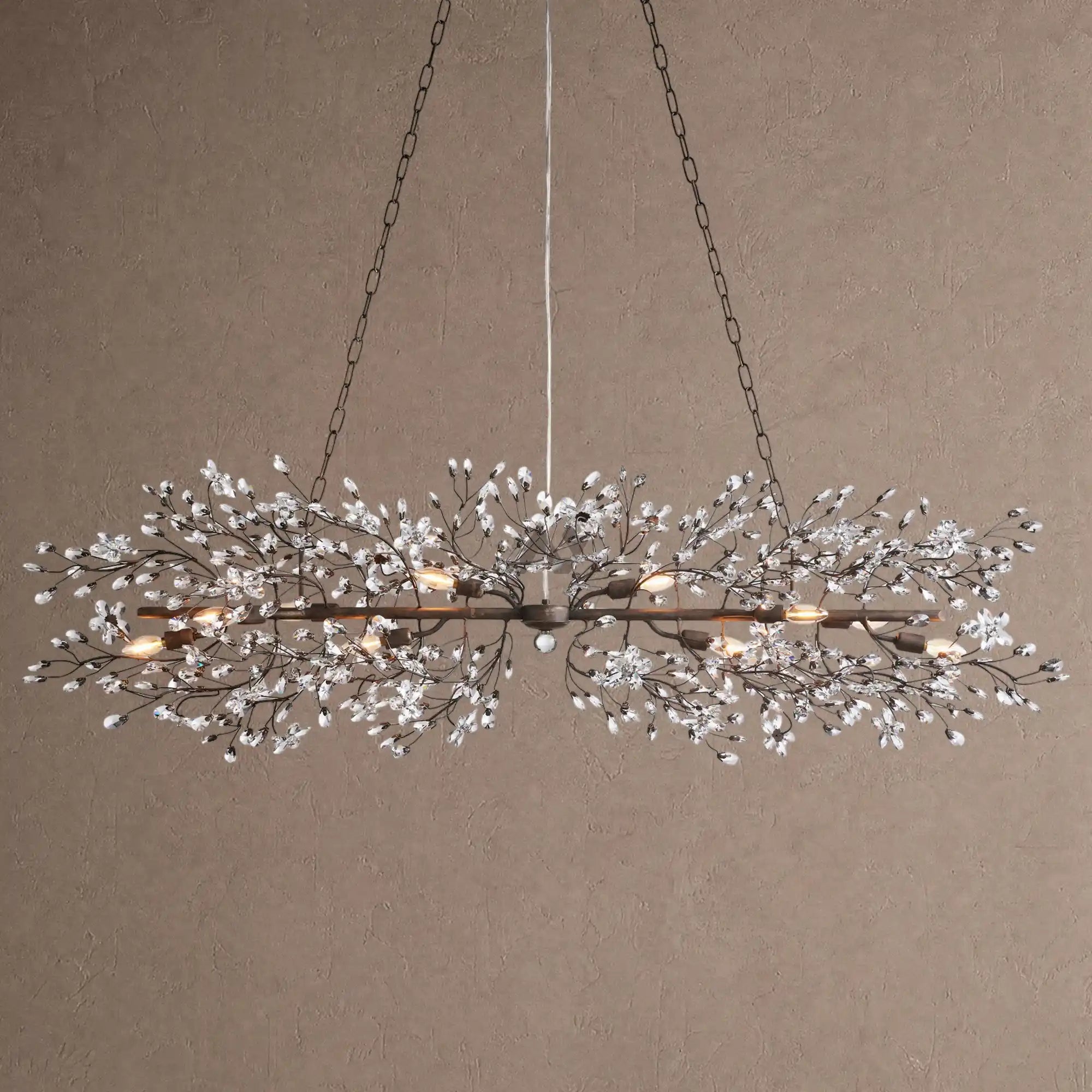 Fiore Linear Chandelier 43" 51" 68"W - Black68"Blushlighting
