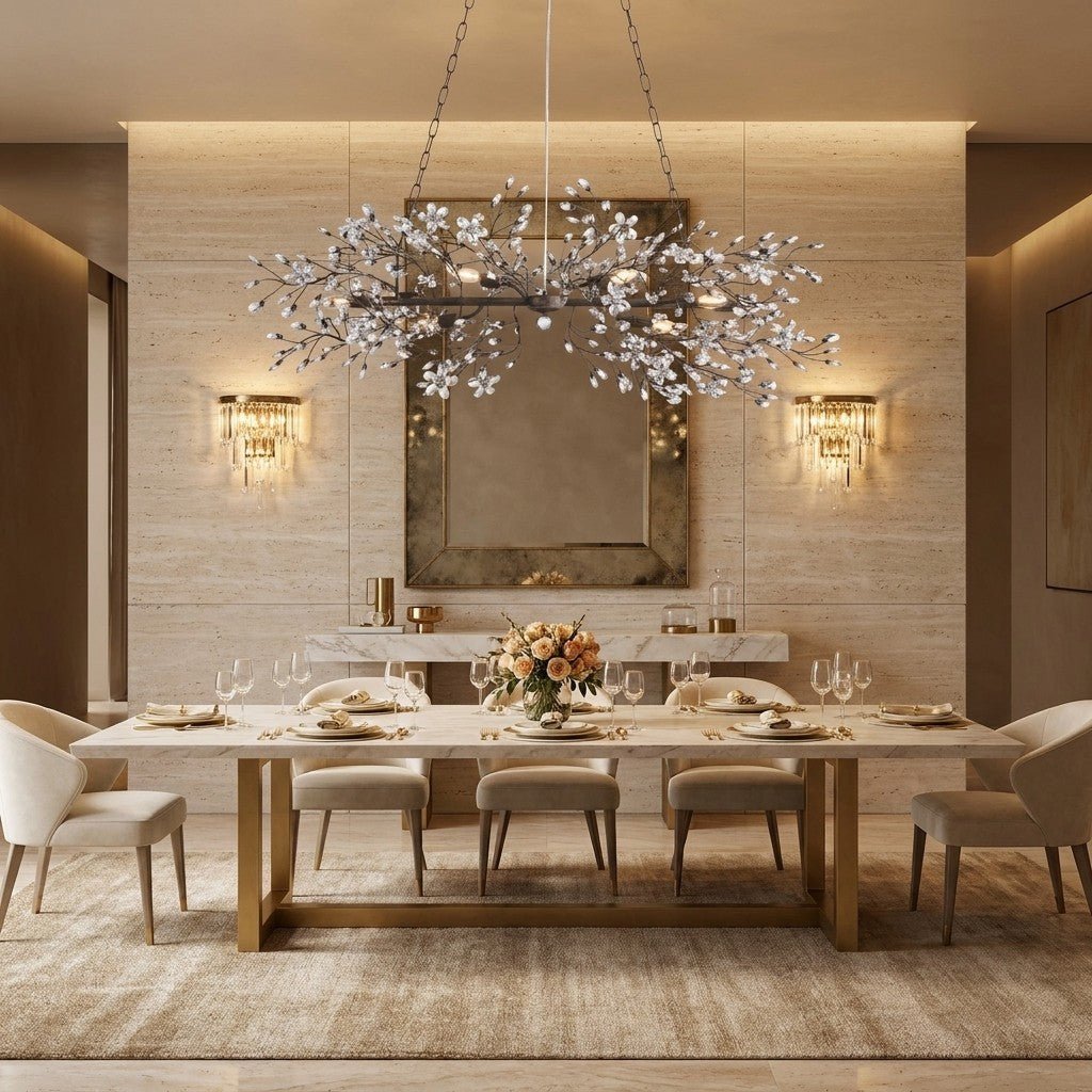 Fiore Linear Chandelier 43" 51" 68"W - Black43"Blushlighting