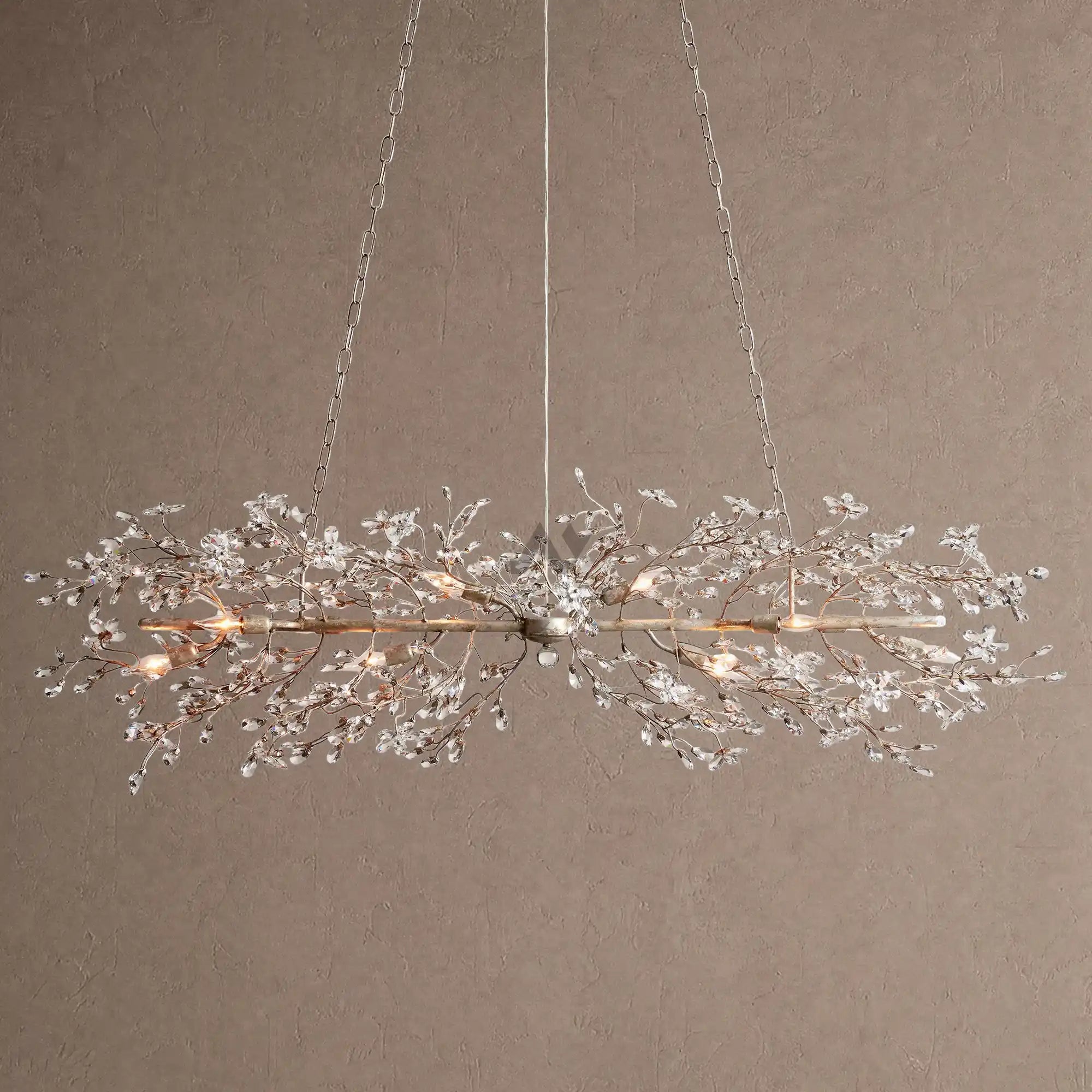Fiore Linear Chandelier 43" 51" 68"W - Silver68"Blushlighting