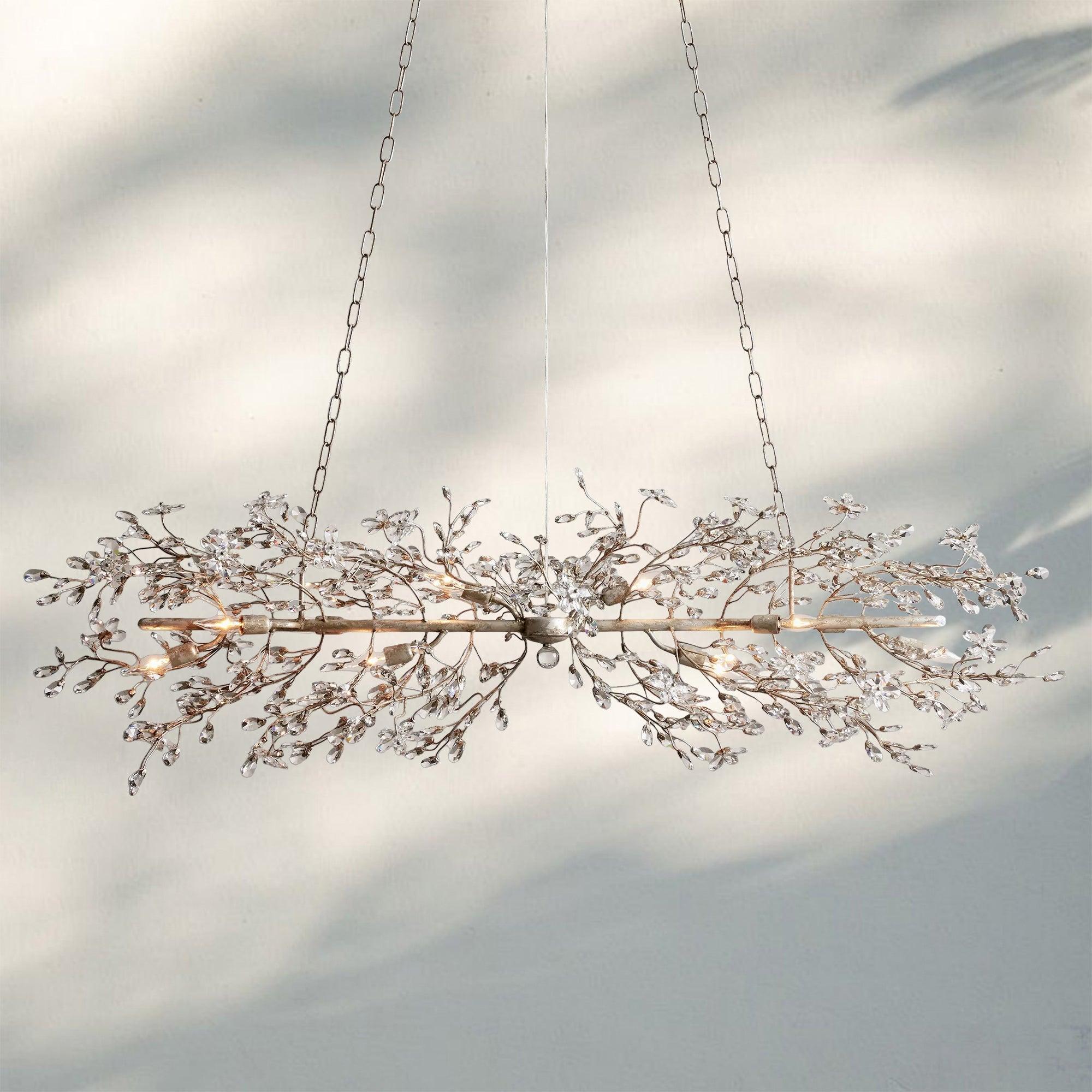 Fiore Linear Chandelier 43" 51" 68"W - Silver43"Blushlighting