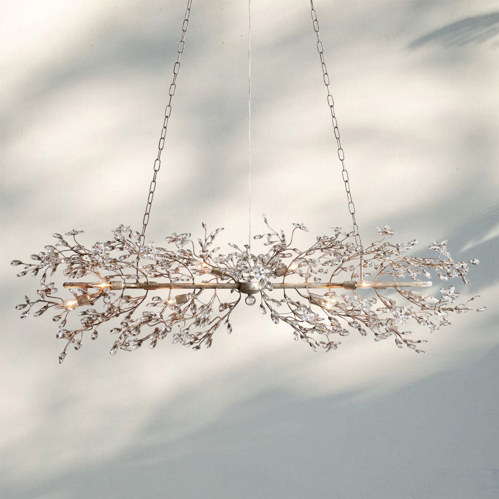 Fiore Linear Chandelier 43" 51" 68"W-Silver-68"-