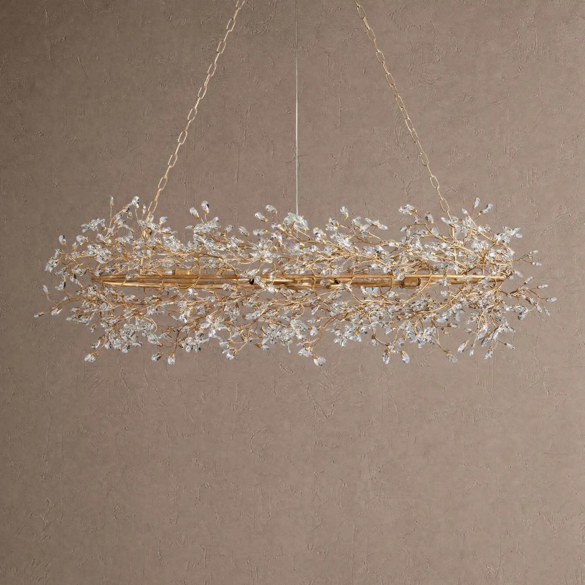 Fiore Oval Chandelier 62'' 74'' - 62"GoldBlushlighting