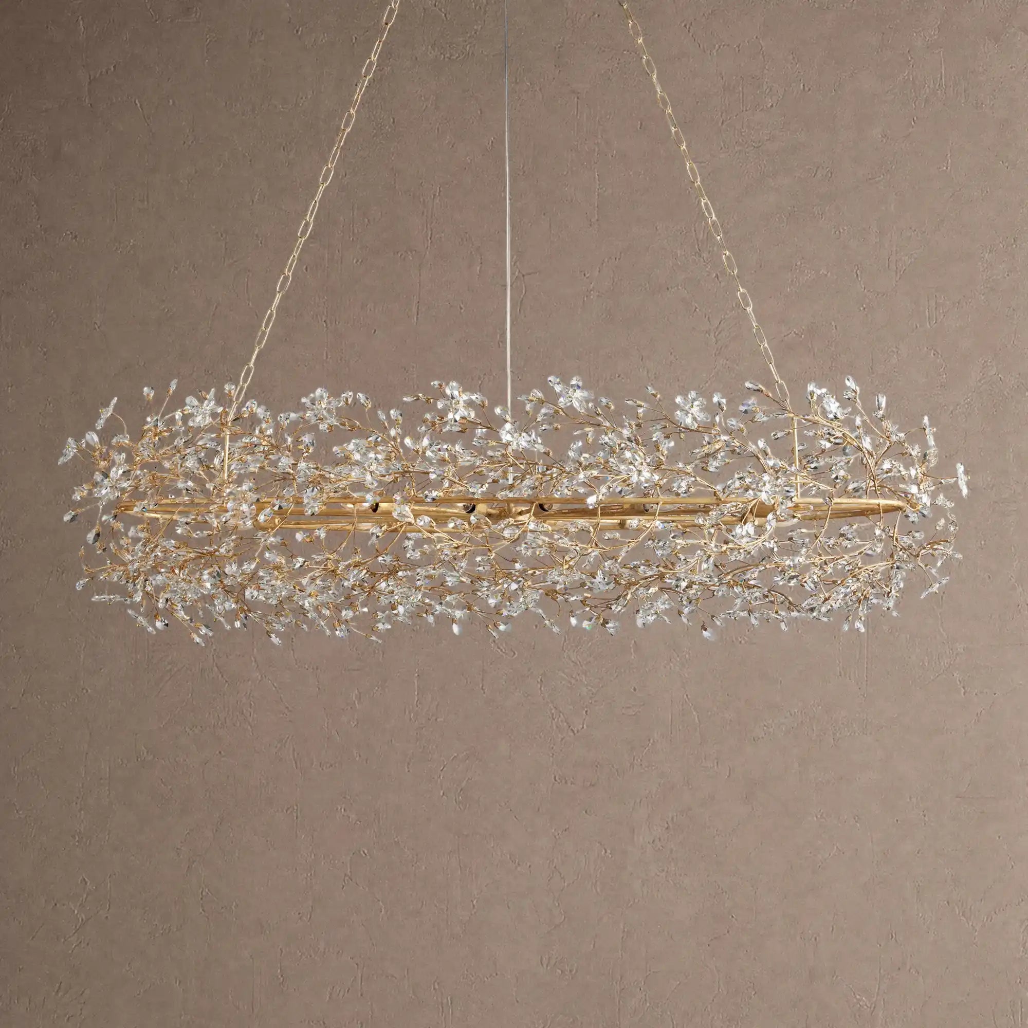 Fiore Oval Chandelier 62'' 74'' - 74"GoldBlushlighting