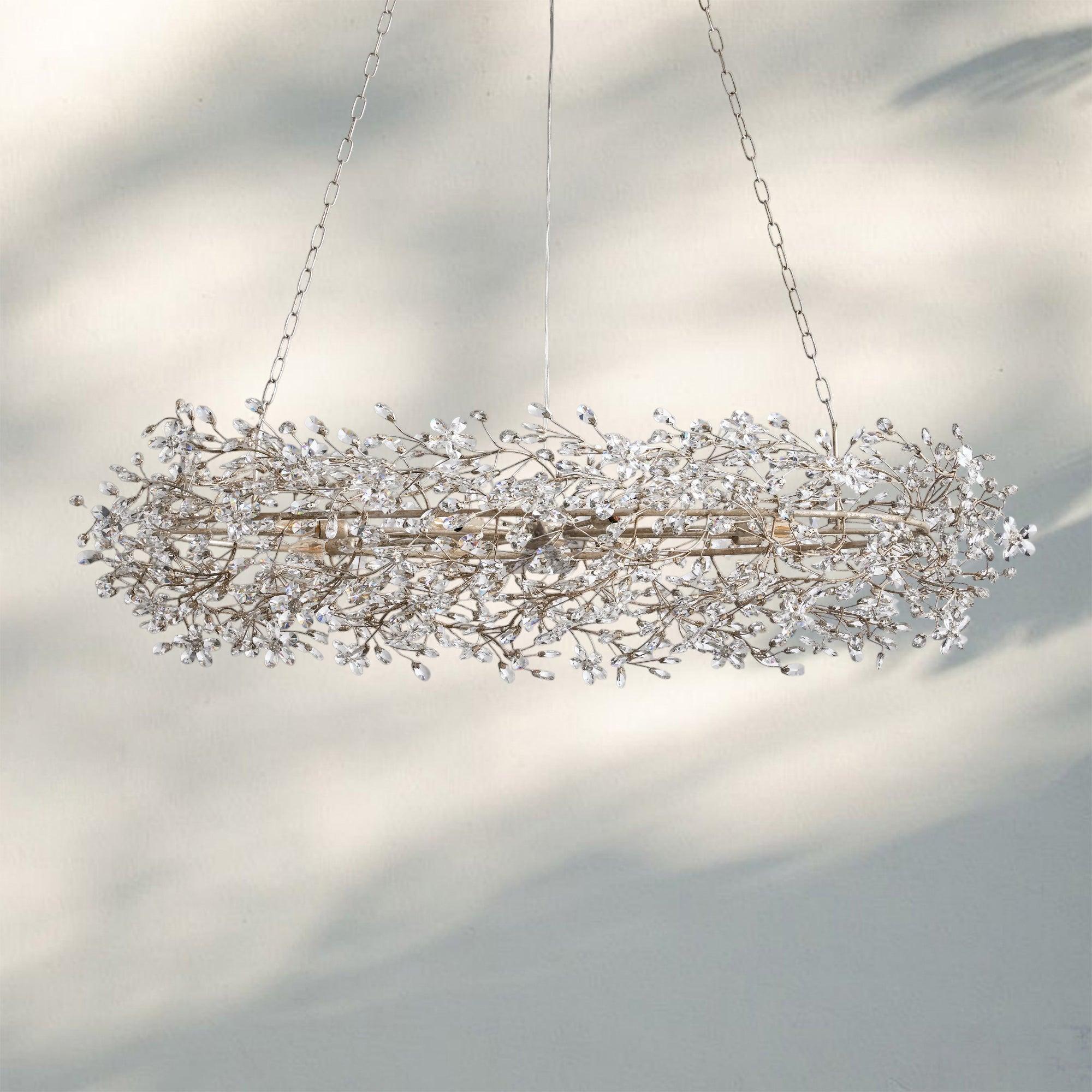 Fiore Oval Chandelier 62'' 74'' - 74"SilverBlushlighting