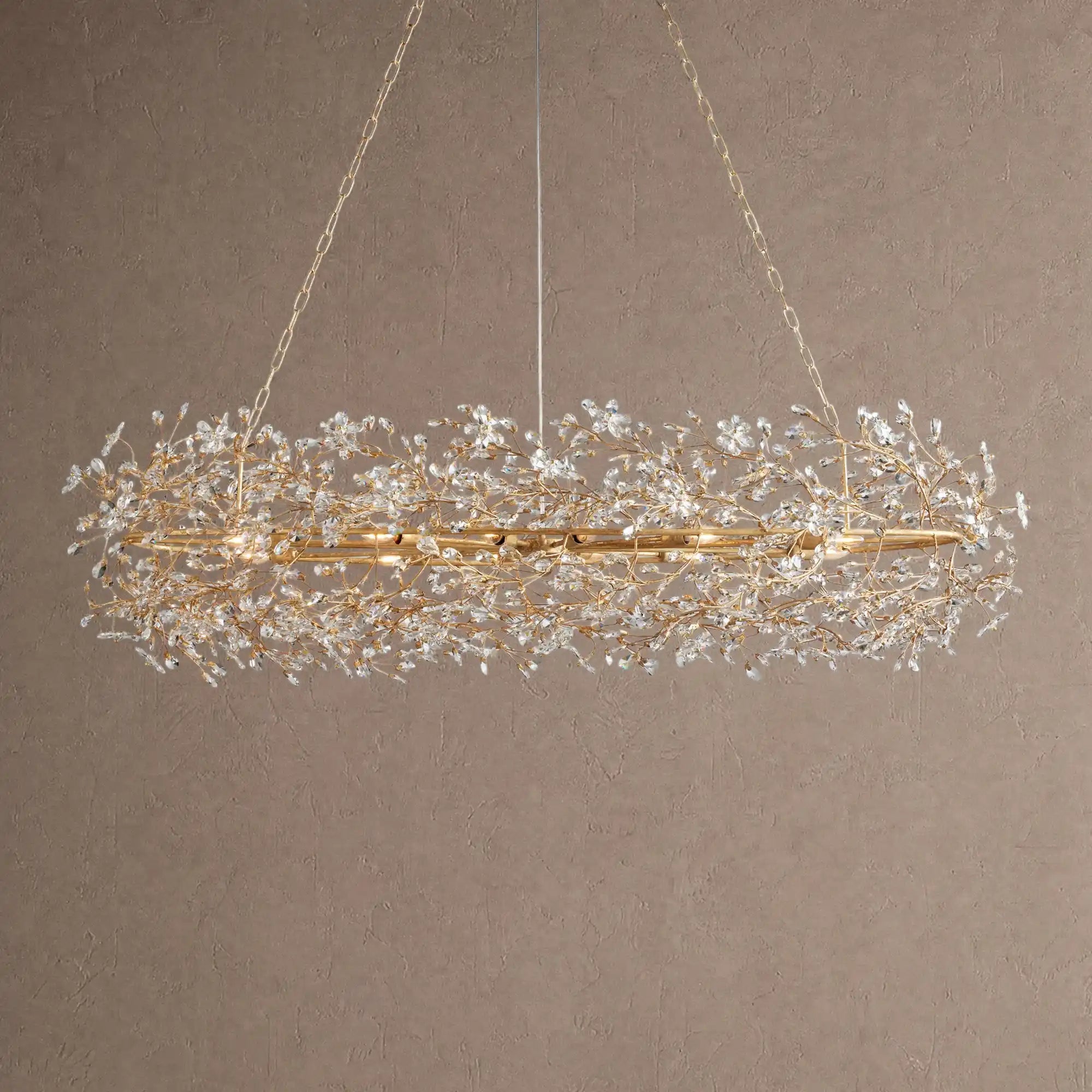 Fiore Oval Chandelier 62'' 74'' - 74"GoldBlushlighting