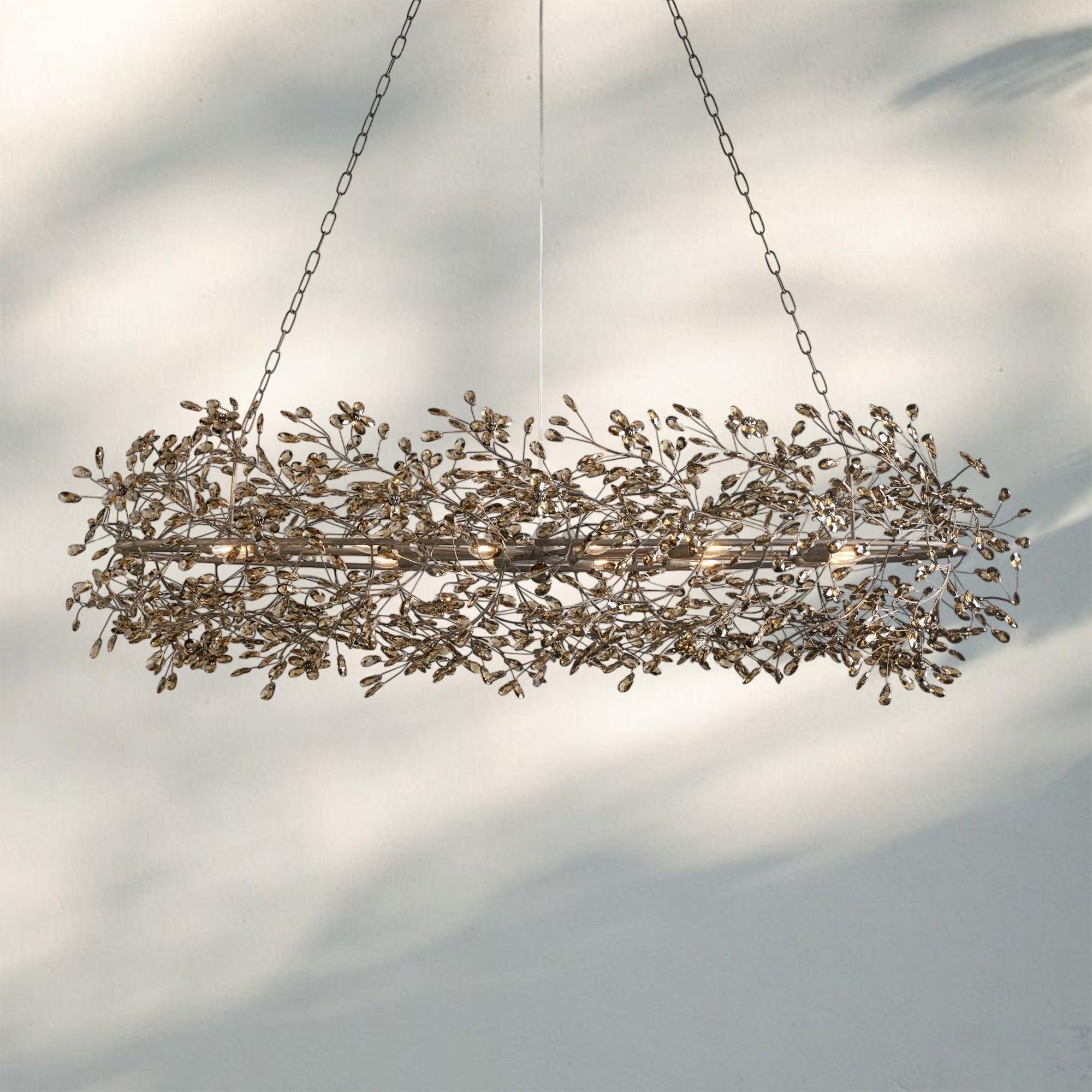 Fiore Oval Chandelier 62'' 74'' - 62"Bronze/SmokeBlushlighting