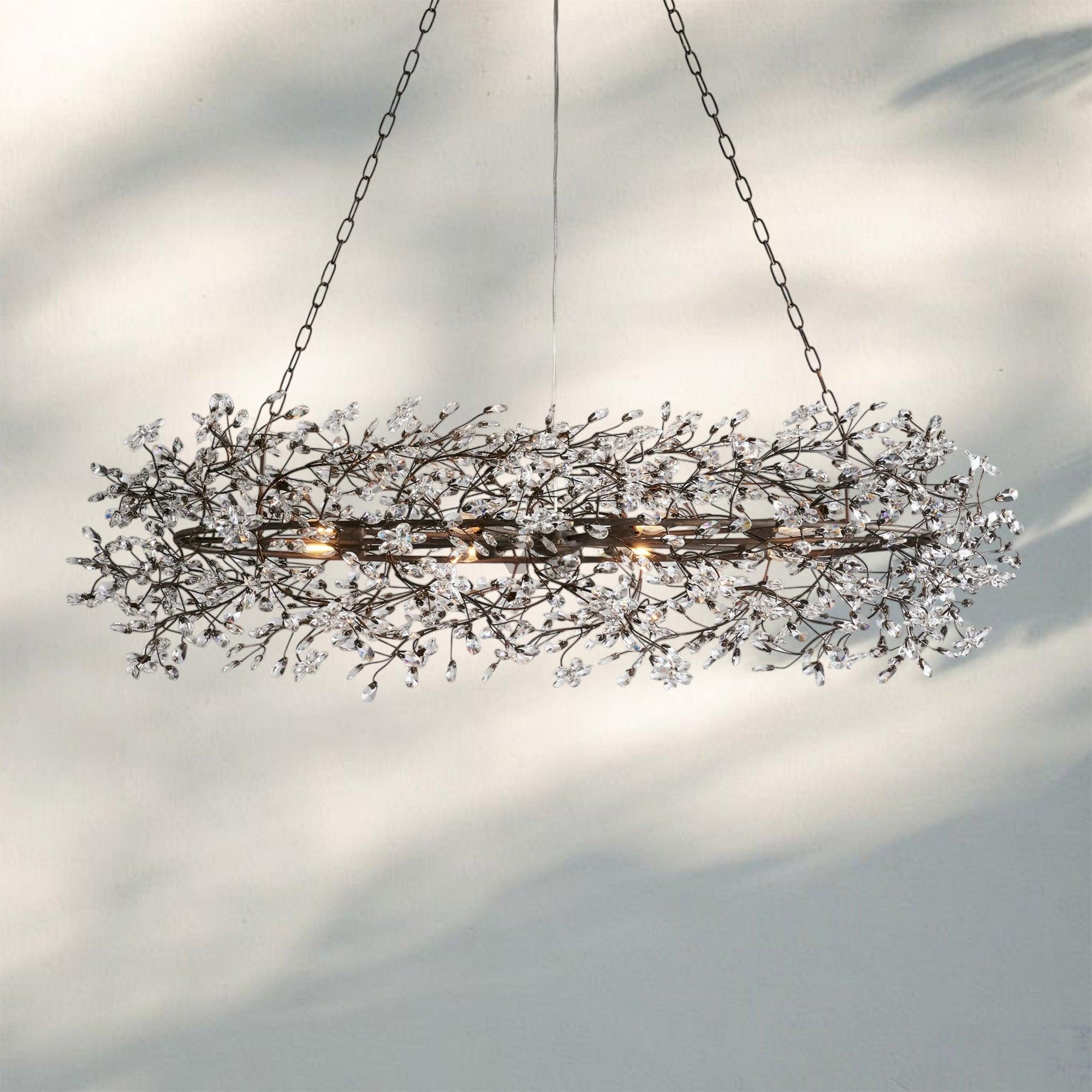 Fiore Oval Chandelier 62'' 74'' - 74"SilverBlushlighting