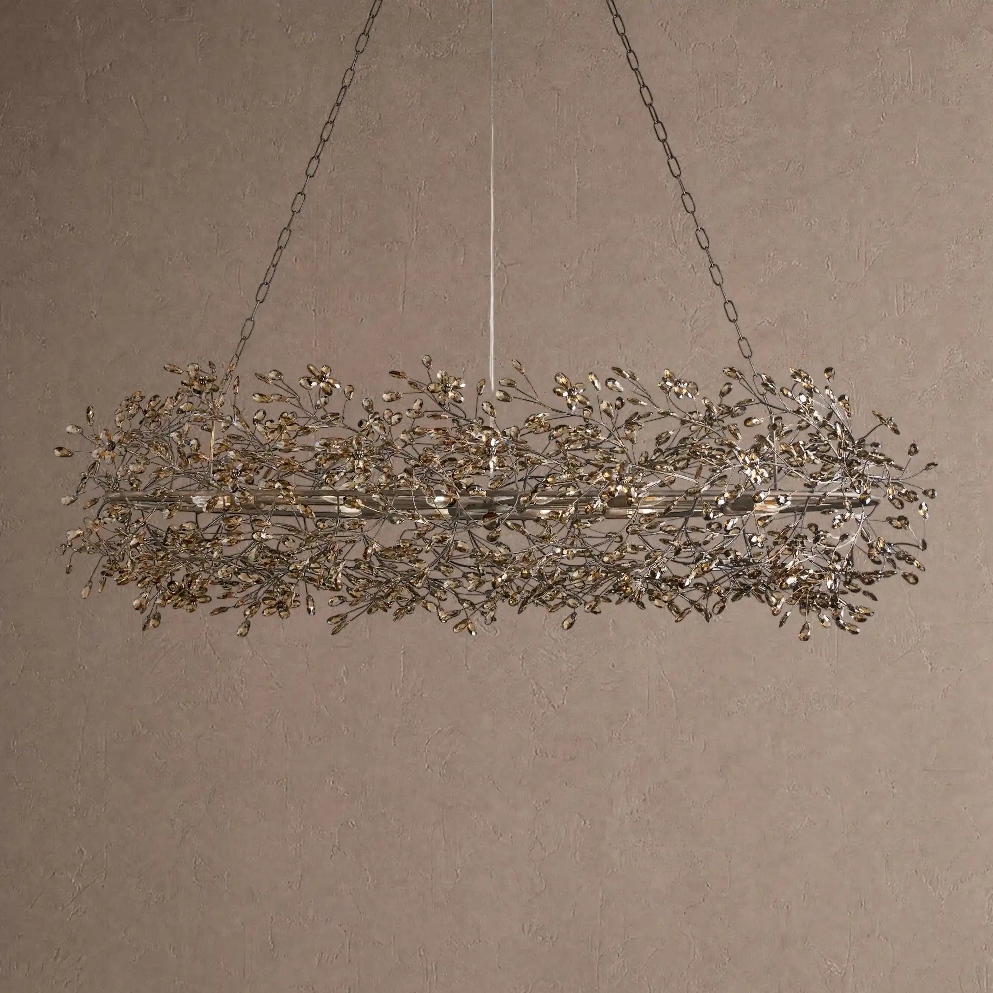 Fiore Oval Chandelier 62'' 74'' - 62"Black/SmokeBlushlighting