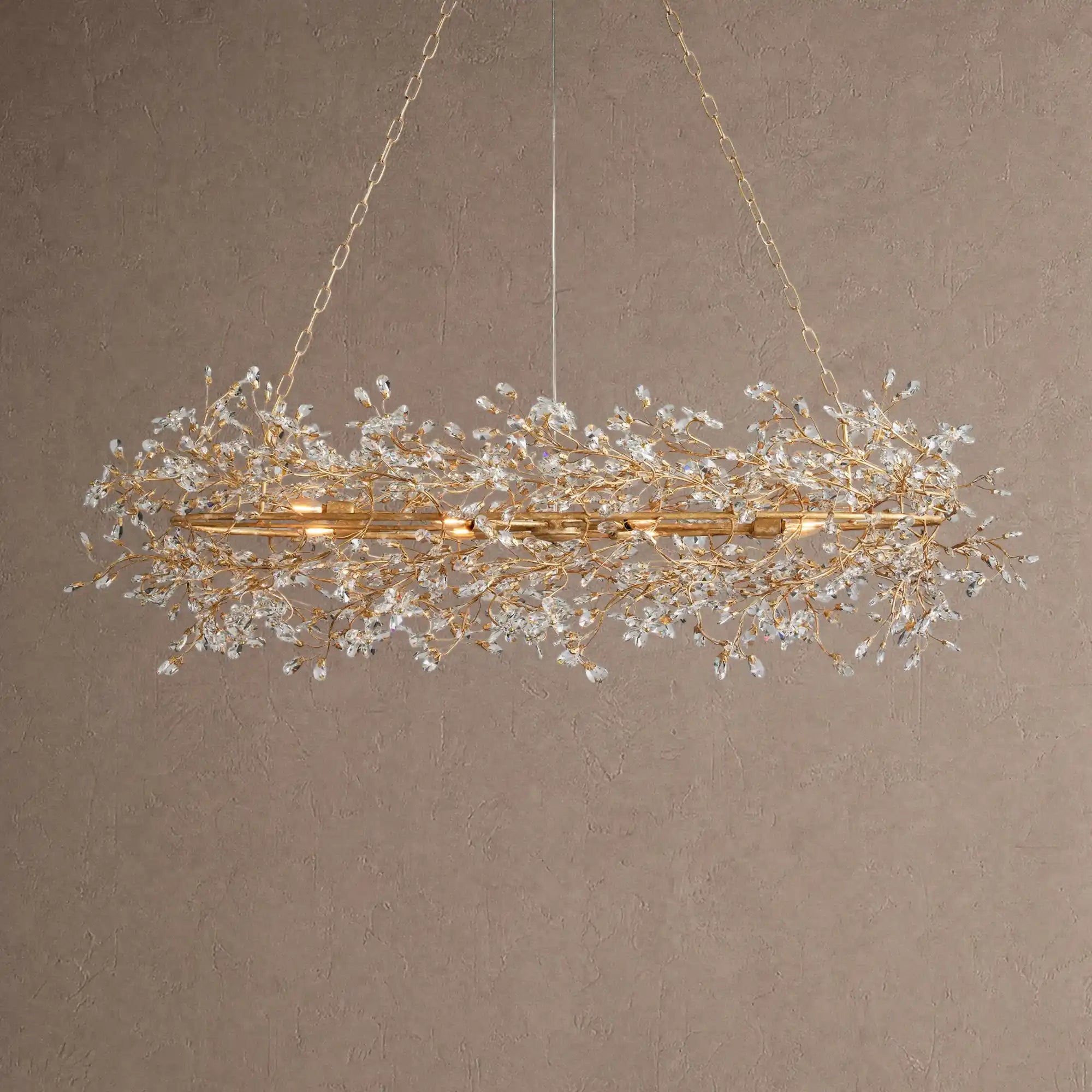Fiore Oval Chandelier 62'' 74'' - 62"GoldBlushlighting