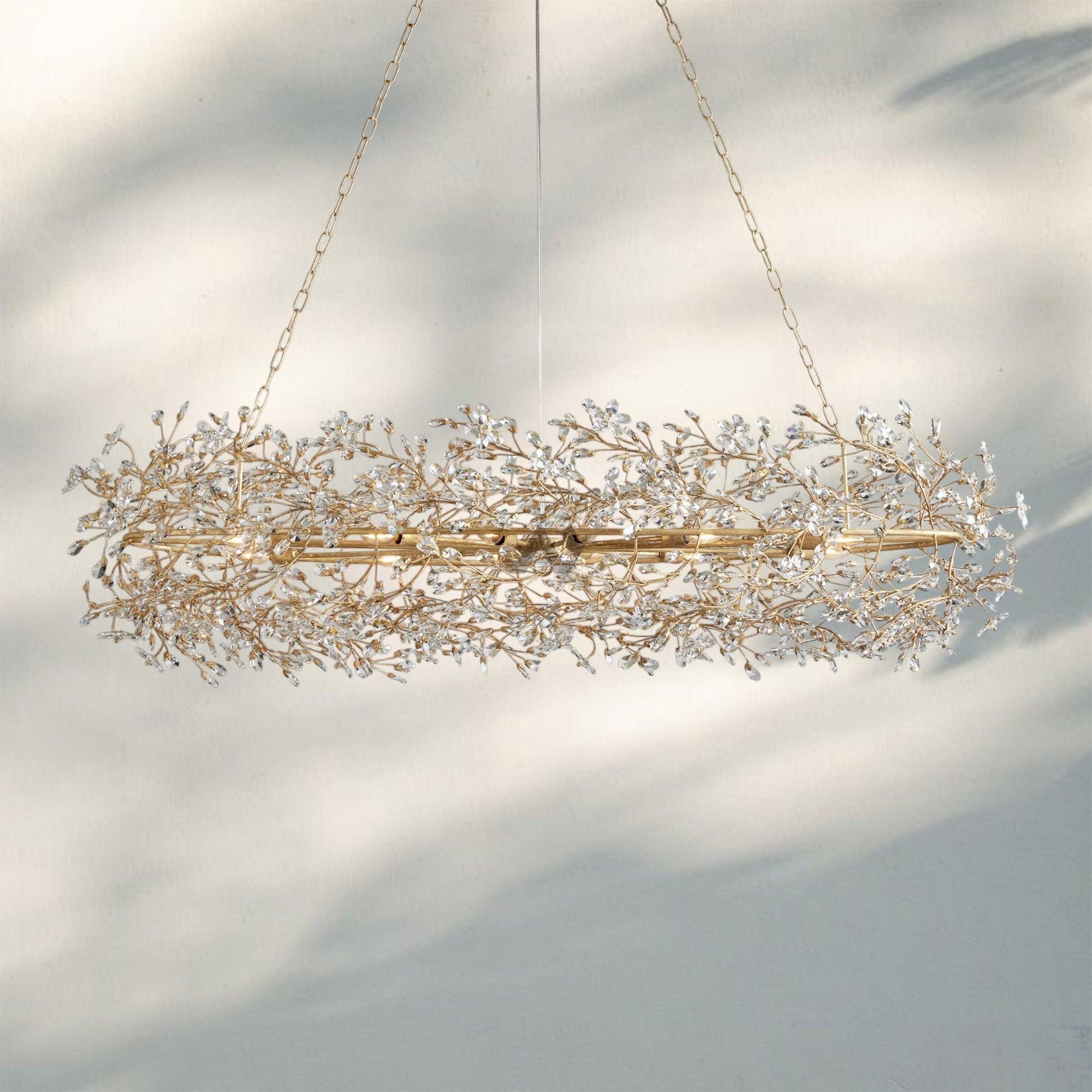 Fiore Oval Chandelier 62'' 74'' - 74"GoldBlushlighting