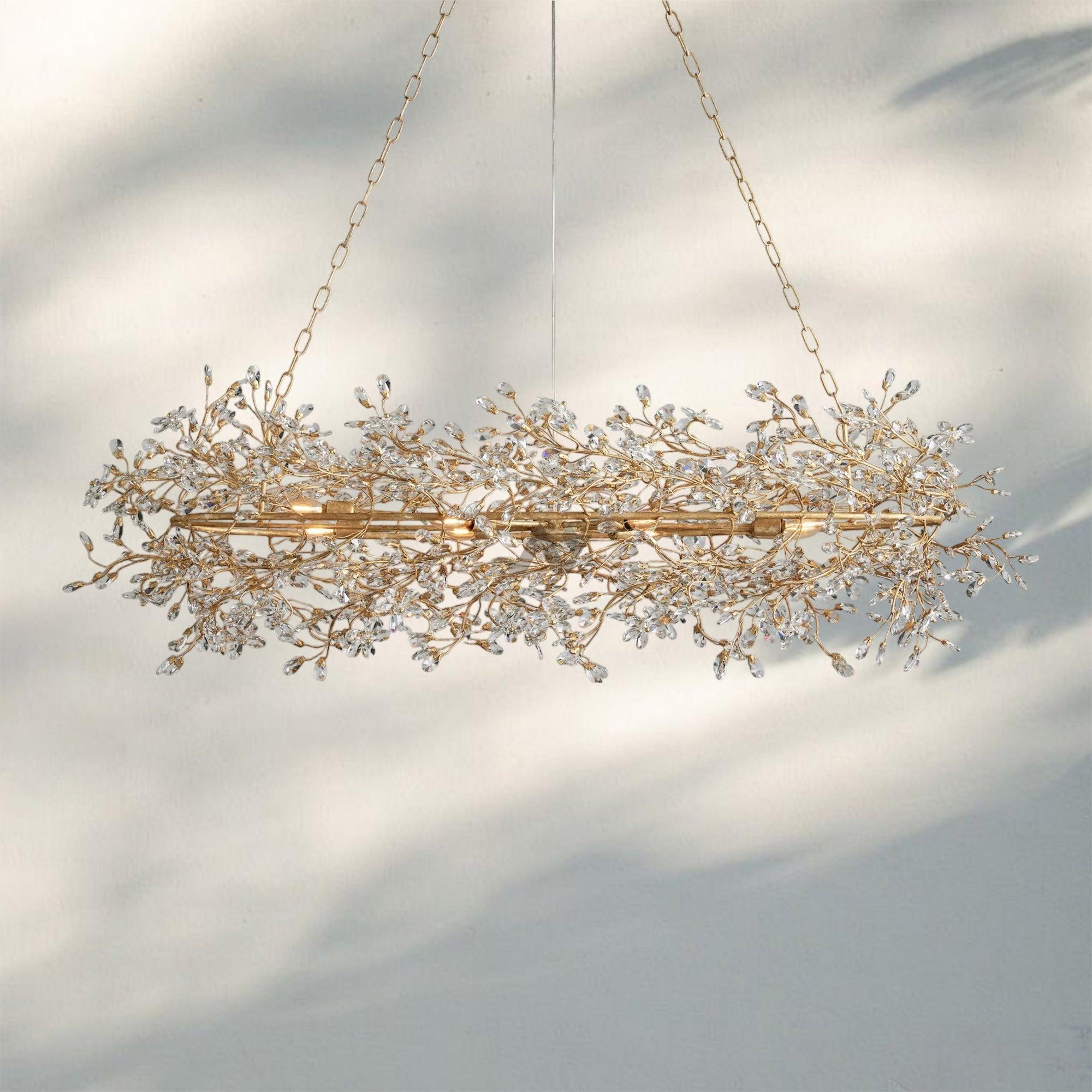 Fiore Oval Chandelier 62'' 74'' - 62"GoldBlushlighting