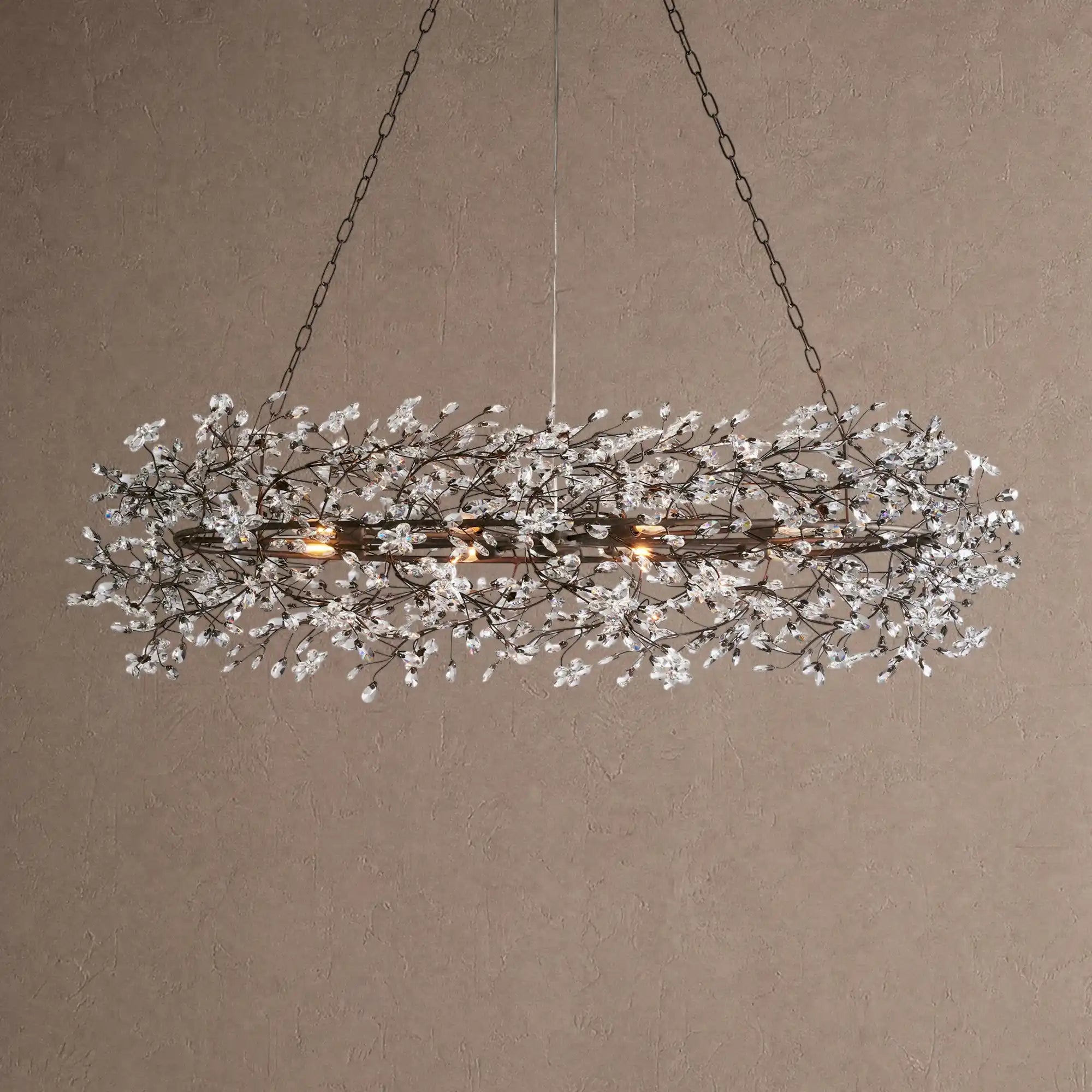 Fiore Oval Chandelier 62'' 74'' - 62"BlackBlushlighting
