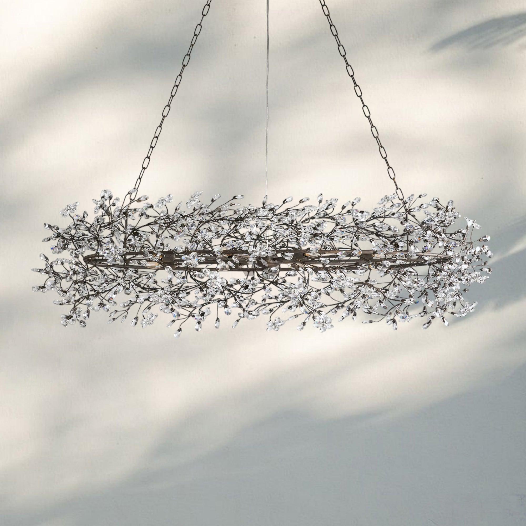 Fiore Oval Chandelier 62'' 74'' - 62"BronzeBlushlighting