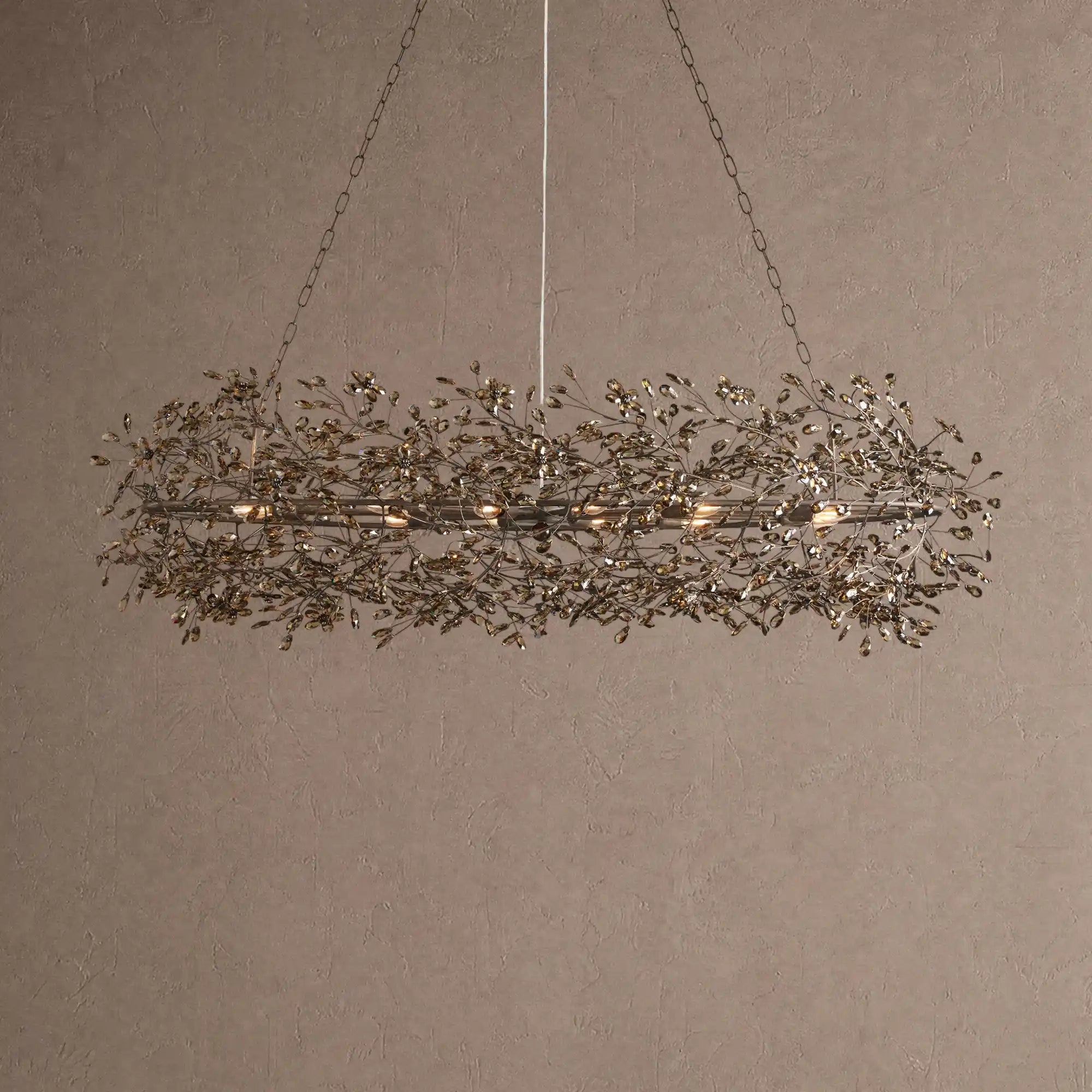 Fiore Oval Chandelier 62'' 74'' - 74"Black/SmokeBlushlighting