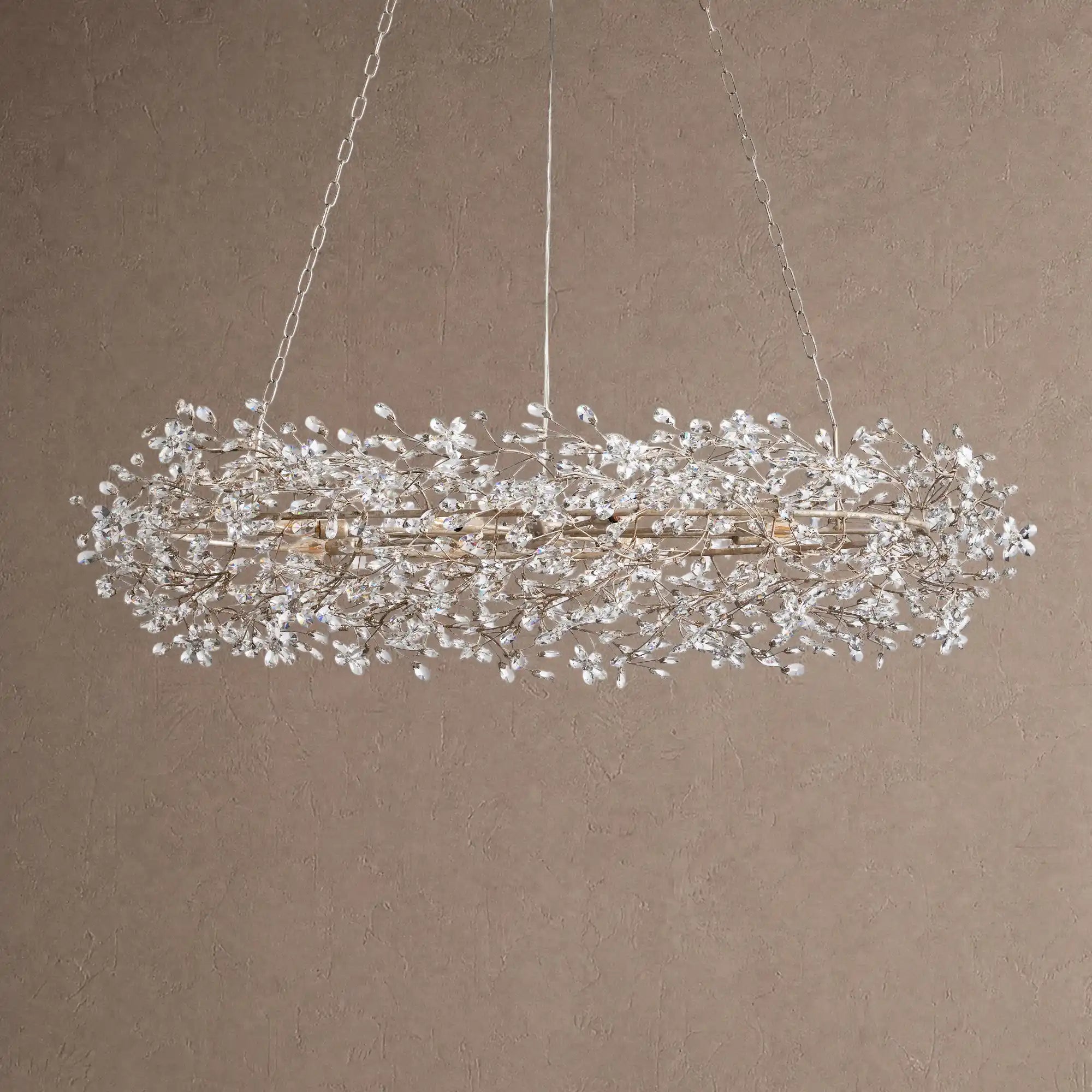 Fiore Oval Chandelier 62'' 74'' - 62"SilverBlushlighting