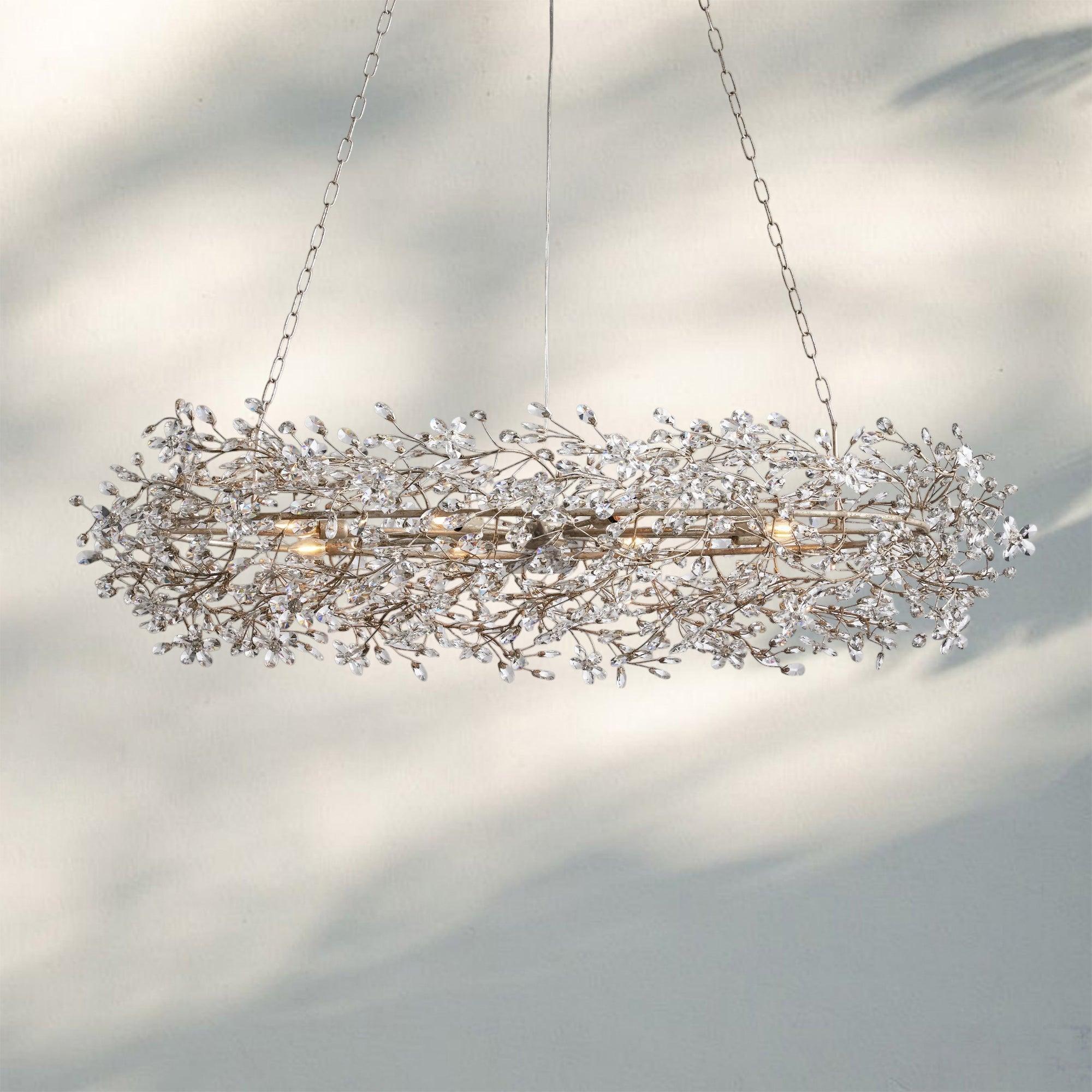 Fiore Oval Chandelier 62'' 74'' - 62"SilverBlushlighting