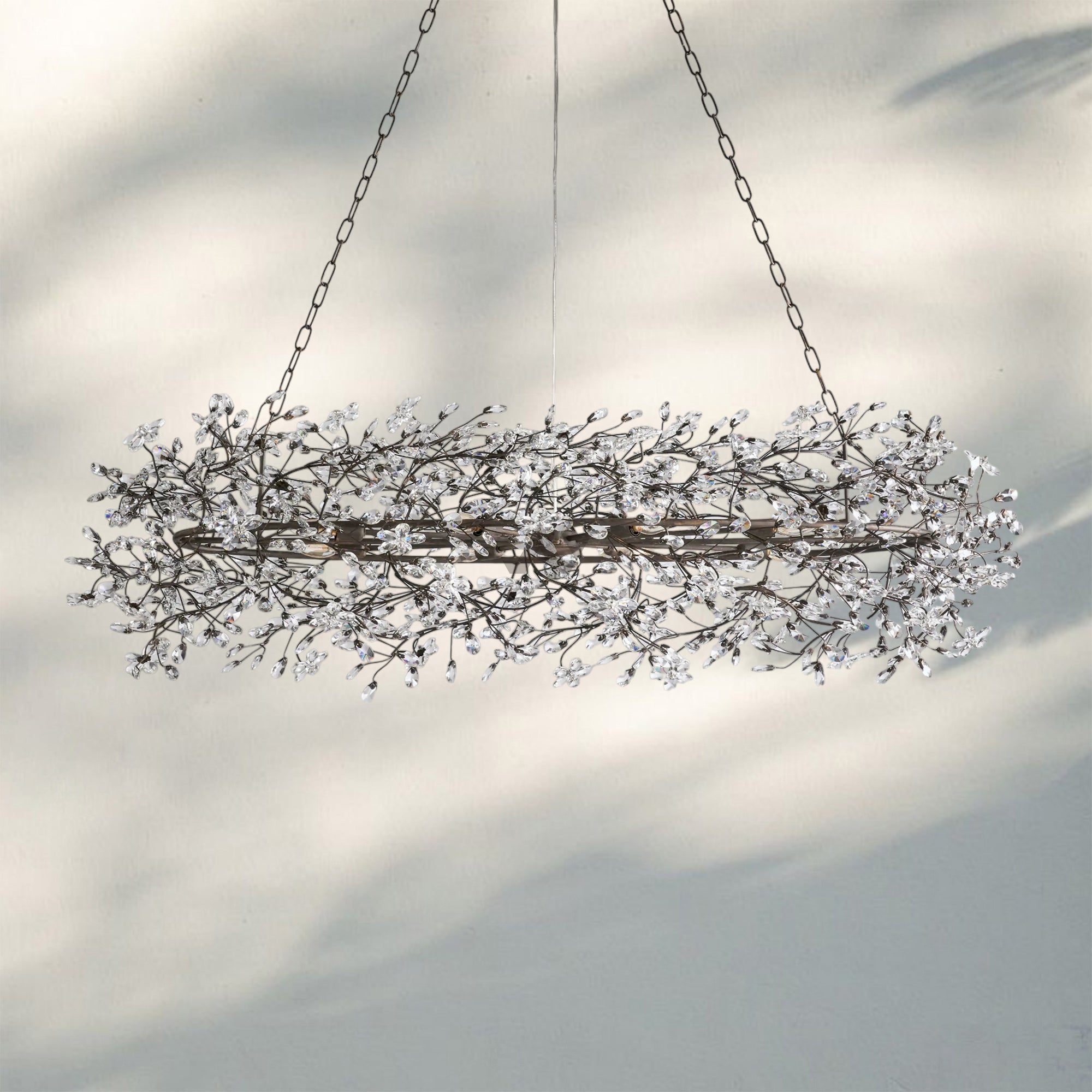 Fiore Oval Chandelier 62'' 74''-62"-Bronze-