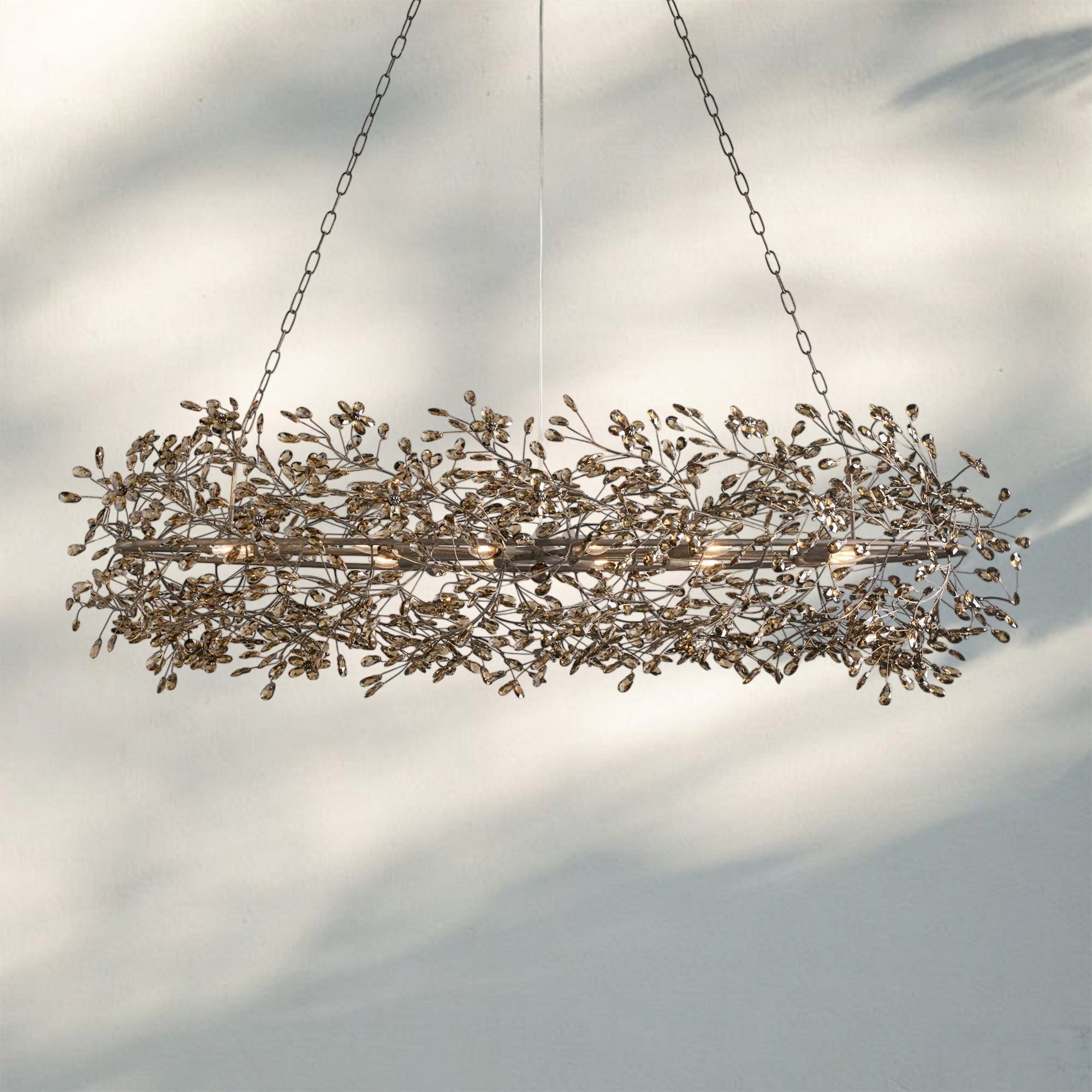 Fiore Oval Chandelier 62'' 74''-62"-Bronze/Smoke-