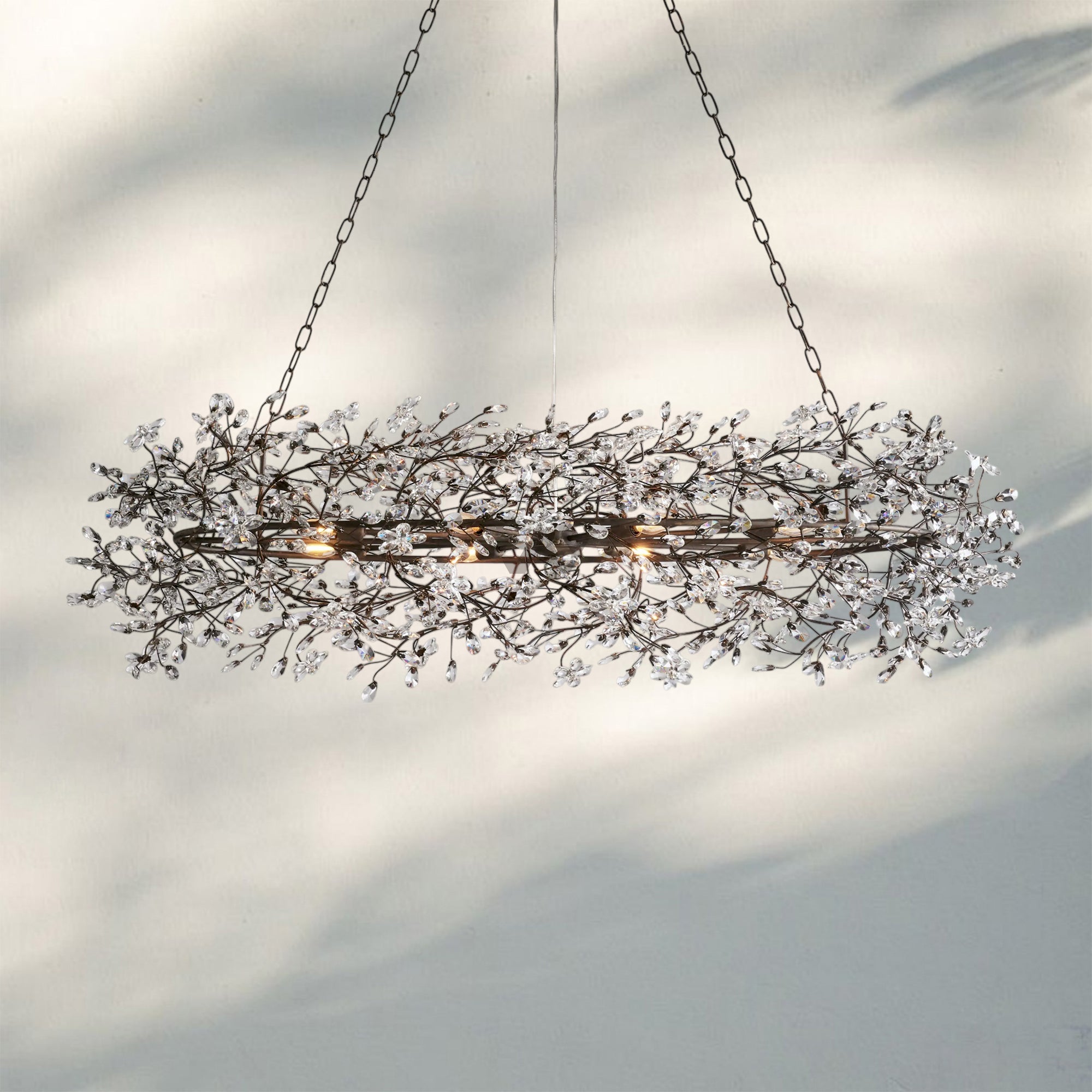 Fiore Oval Chandelier 62'' 74''-74"-Bronze-
