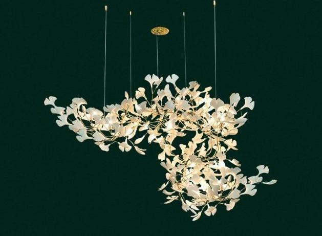 Fleur - de - lis Ceramic Branch Chandelier - Length 200 cm ( 78.8 in ) x Width 70 cm ( 27.6 in ) x Height 68 cm ( 26.8 in )Blushlighting