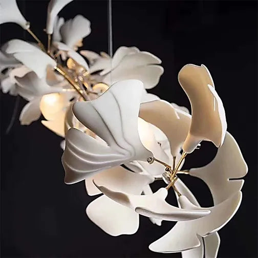 Fleur-de-lis Ceramic Branch Chandelier-Chandeliers-Blushlighting