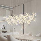 Floating Butterfly Chandelier - Long Canopy L 39.4″ x H 9.8″ x H 59.1″Silver & ClearWarm LightBlushlighting
