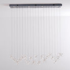 Floating Butterfly Chandelier - Long Canopy L 39.4″ x H 9.8″ x H 59.1″Silver & ClearWarm LightBlushlighting