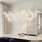 Floating Butterfly Chandelier - Long Canopy L 39.4″ x H 9.8″ x H 59.1″Silver & ClearWarm LightBlushlighting