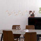 Floating Butterfly Chandelier - Long Canopy L 39.4″ x H 9.8″ x H 59.1″Silver & ClearWarm LightBlushlighting