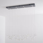 Floating Butterfly Chandelier - Long Canopy L 39.4″ x H 9.8″ x H 59.1″Silver & ClearWarm LightBlushlighting