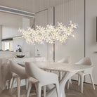 Floating Butterfly Chandelier - Long Canopy L 39.4″ x H 9.8″ x H 59.1″Silver & ClearWarm LightBlushlighting