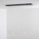 Floating Butterfly Chandelier - Long Canopy L 39.4″ x H 9.8″ x H 59.1″Silver & ClearWarm LightBlushlighting