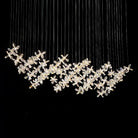Floating Butterfly Chandelier - Long Canopy L 39.4″ x H 9.8″ x H 59.1″Silver & ClearWarm LightBlushlighting