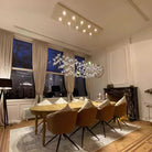 Floating Butterfly Chandelier - Long Canopy L 39.4″ x H 9.8″ x H 59.1″Silver & ClearWarm LightBlushlighting