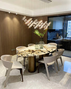 Floating Butterfly Chandelier - Long Canopy L 39.4″ x H 9.8″ x H 59.1″Silver & ClearWarm LightBlushlighting