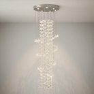 Floating Butterfly Chandelier - Round Canopy ∅ 15.7″ x H 78.7″Silver & ClearWarm LightBlushlighting